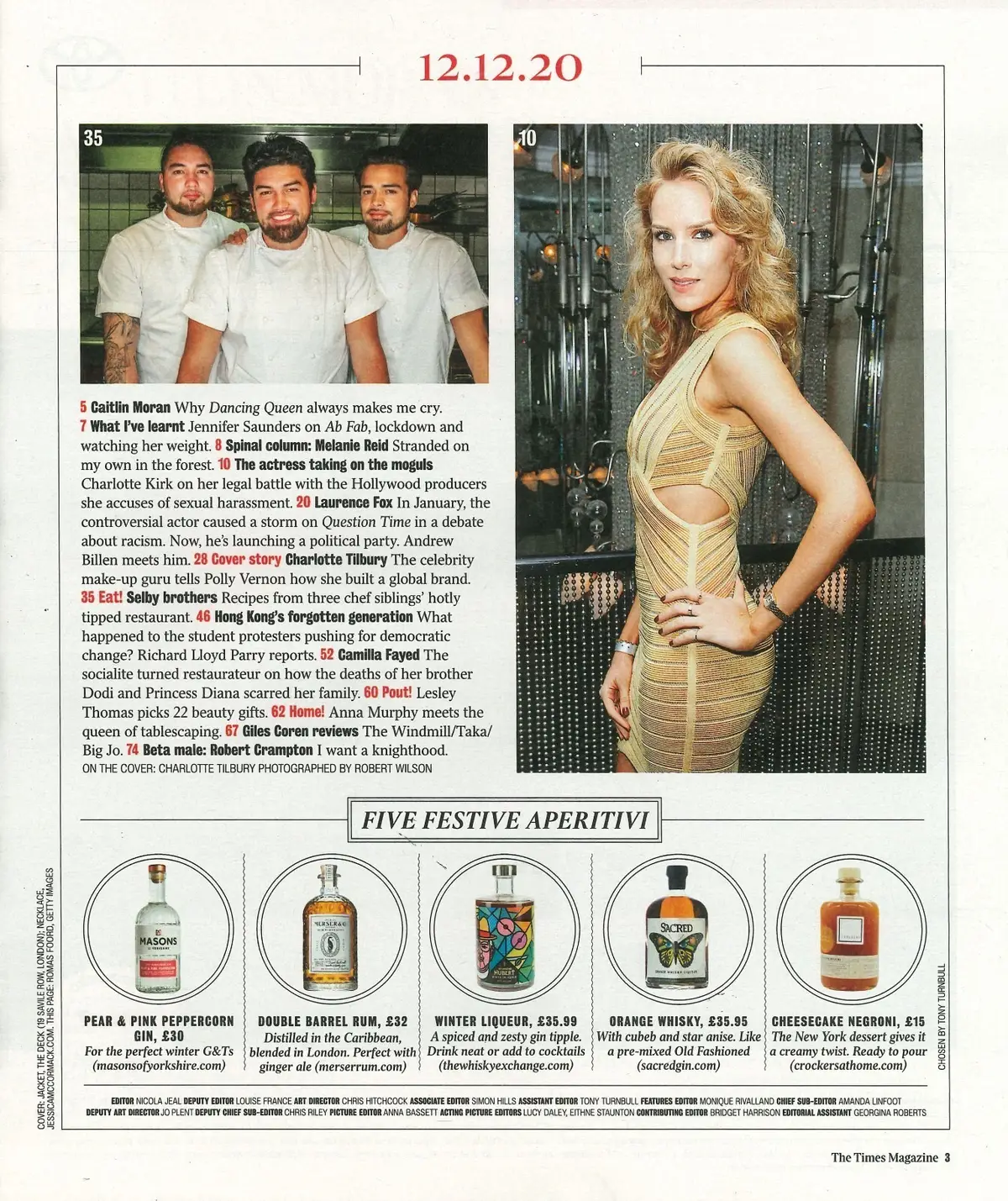 Times Magazine: Charlotte Tilbury, Jennifer Saunders, Laurence Fox, 12.12.20 - image 2 | Free standard UK delivery included | Discount Quality Products