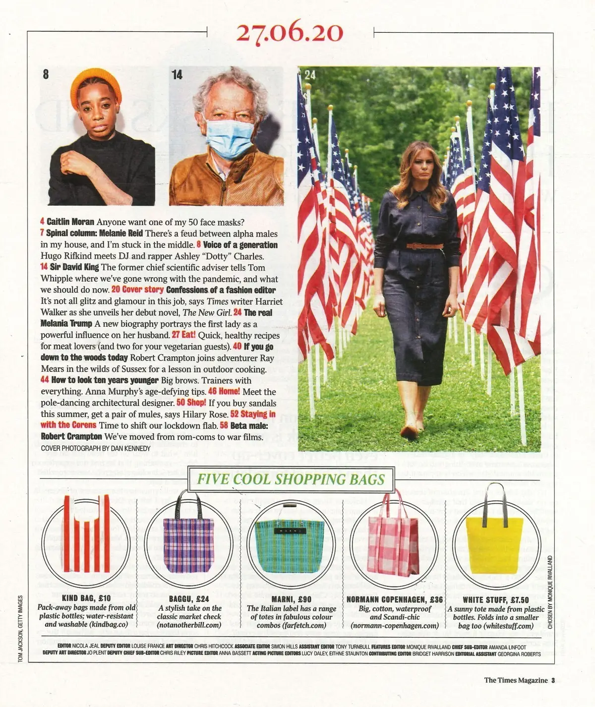 Times Magazine: Harriet Walker, Melania Trump, Amplify Dot, Giles Coren, 27.6.20 - image 2 | Free standard UK delivery included | Discount Quality Products