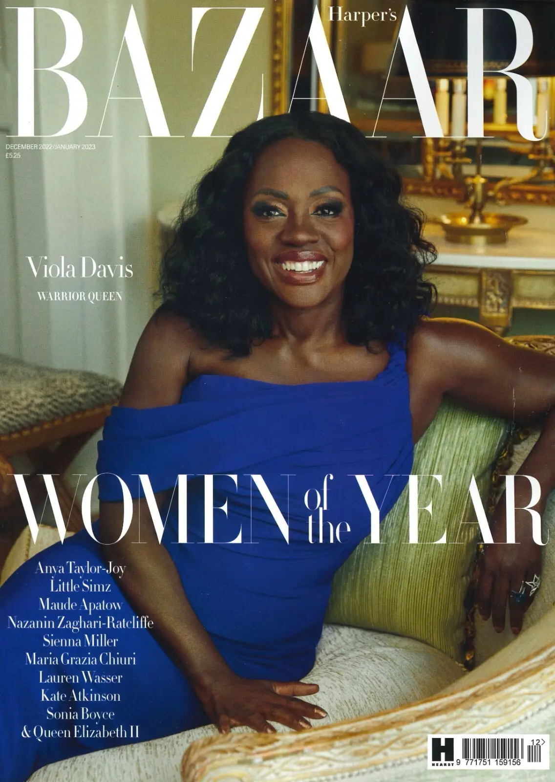 Harper's Bazaar Magazine Viola Davis Cover, Elizabeth II, Dec 2022 / Jan 2023