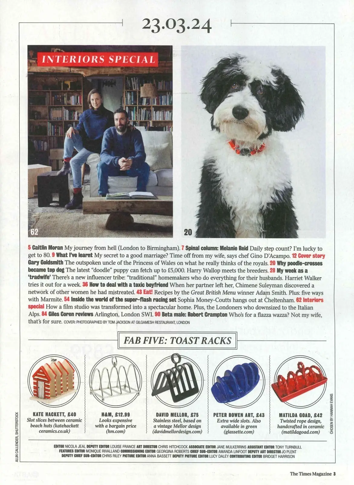 Times Magazine: Gary Goldsmith Princess Kate's Uncle, Gino D'Acampo, 23.3.24 - image 2 | Free standard UK delivery included | Discount Quality Products