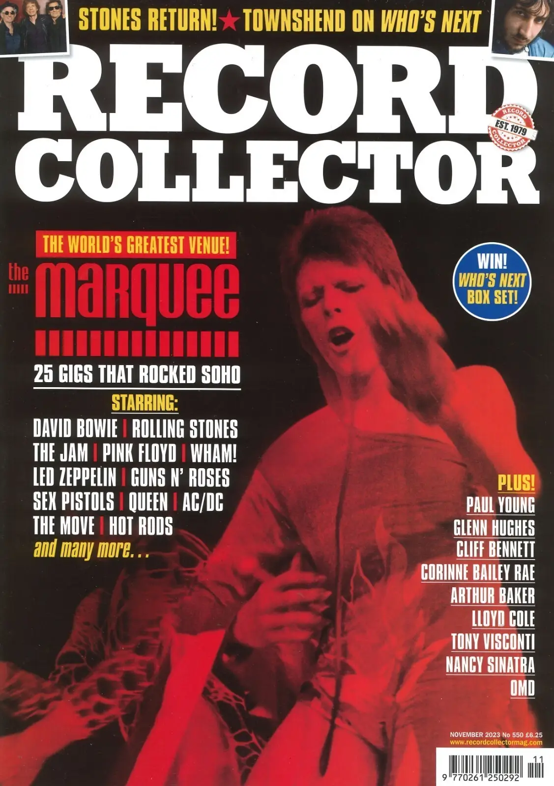 Record Collector Magazine: The Marquee, David Bowie, Rolling Stones, Nov 2023