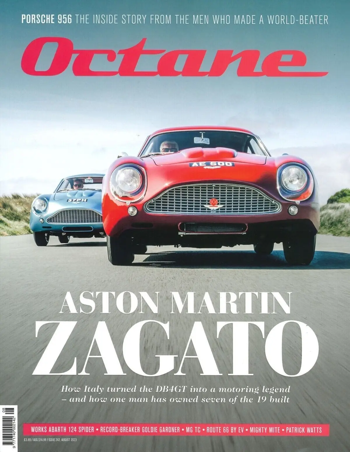 Octane Magazine #242, Aston Martin Zagato, Porsche 956, Abarth Spider, Aug 2023