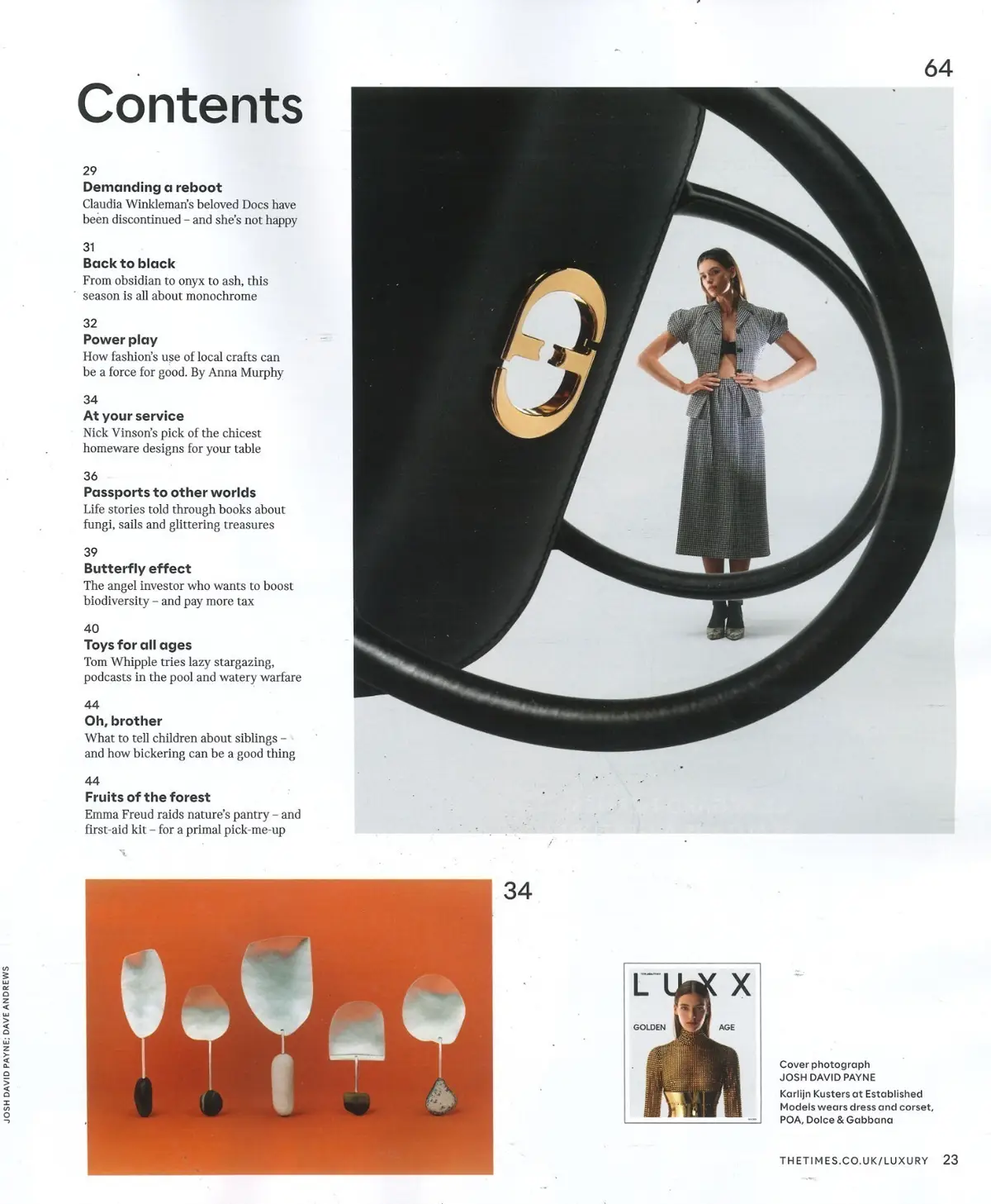 Times LUXX Magazine: Claudia Winkleman, Emma Freud, Jeremy King, Fashion 4.11.23 - image 2 | Free standard UK delivery included | Discount Quality Products