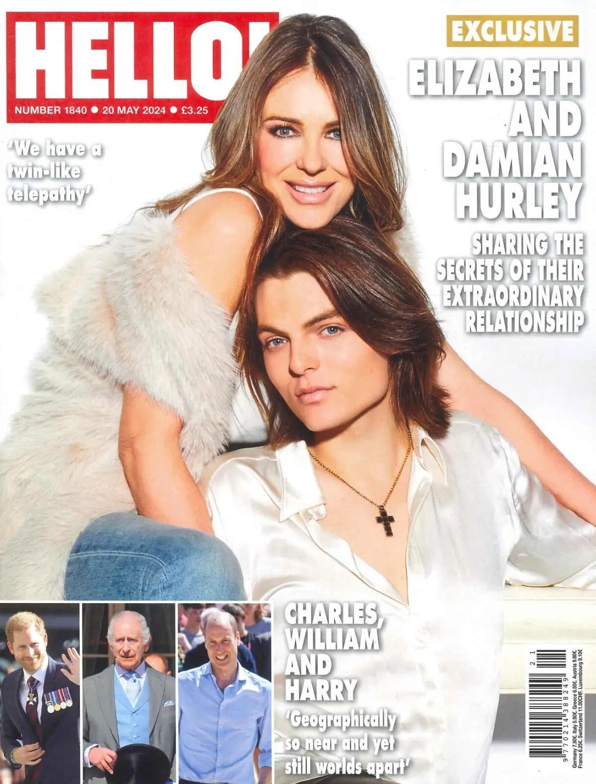 HELLO! Magazine: Liz &amp; Damian Hurley, King Charles, Taylor Swift, Kim K, 20.5.24