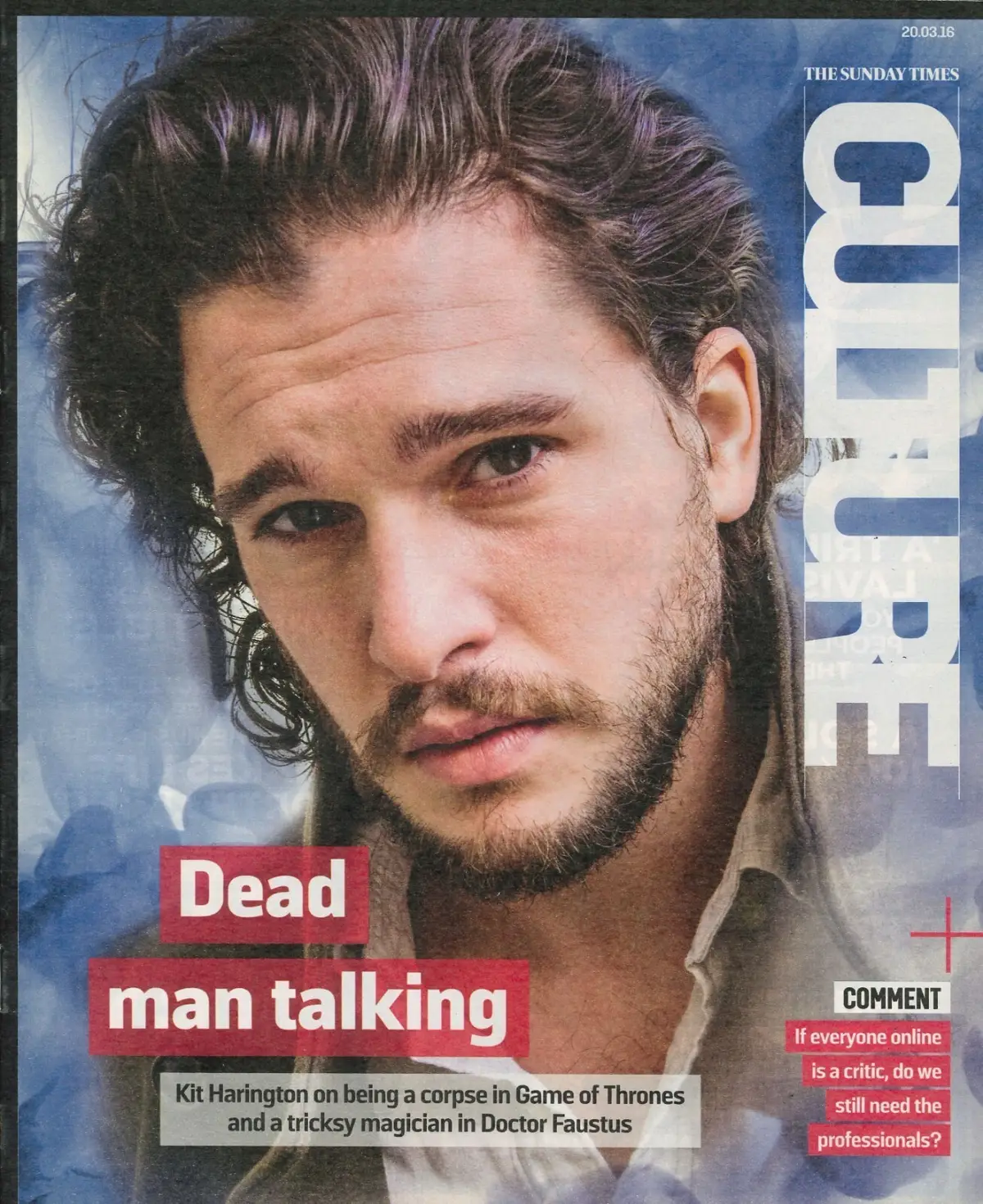 Sunday Times Culture Magazine, Kit Harington, Elizabeth Taylor, Branagh, 20.3.16 - Free standard UK delivery included | Discount Quality Products