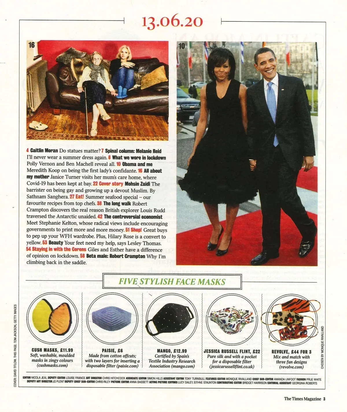 Times Magazine: Mohsin Zaidi, Obama's, Stephanie Kelton, Giles Coren, 13.6.20 - image 2 | Free standard UK delivery included | Discount Quality Products