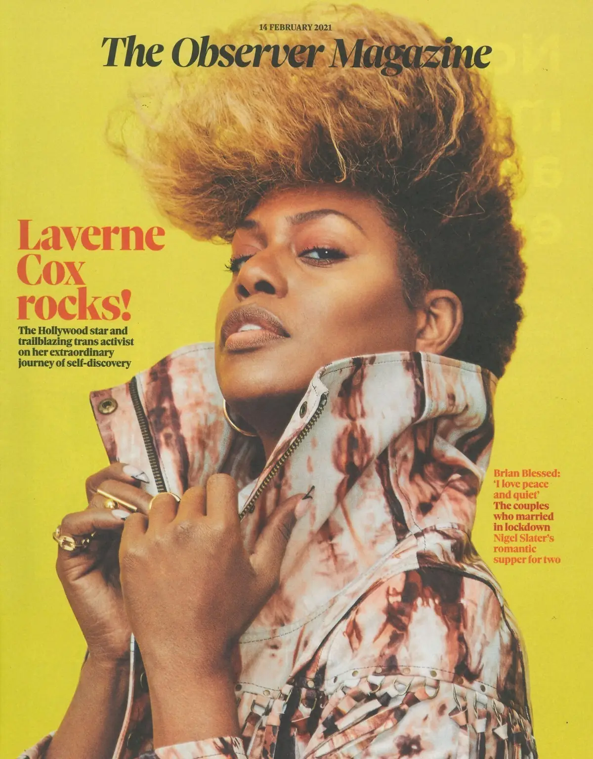 Observer Magazine: Laverne Cox, Brian Blessed, Alesha Dixon, Fashion, 14.2.21