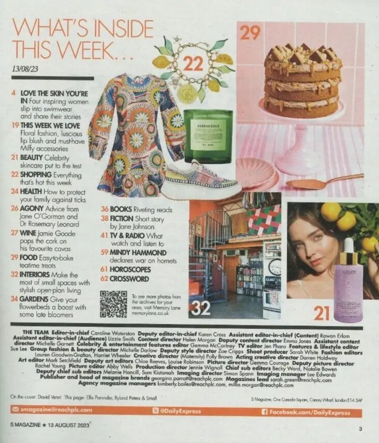 Sunday Express Magazine, Jane O'Gorman, Jamie Goode, Rachel, Clara 13.8.23 - image 2 | Free standard UK delivery included | Discount Quality Products