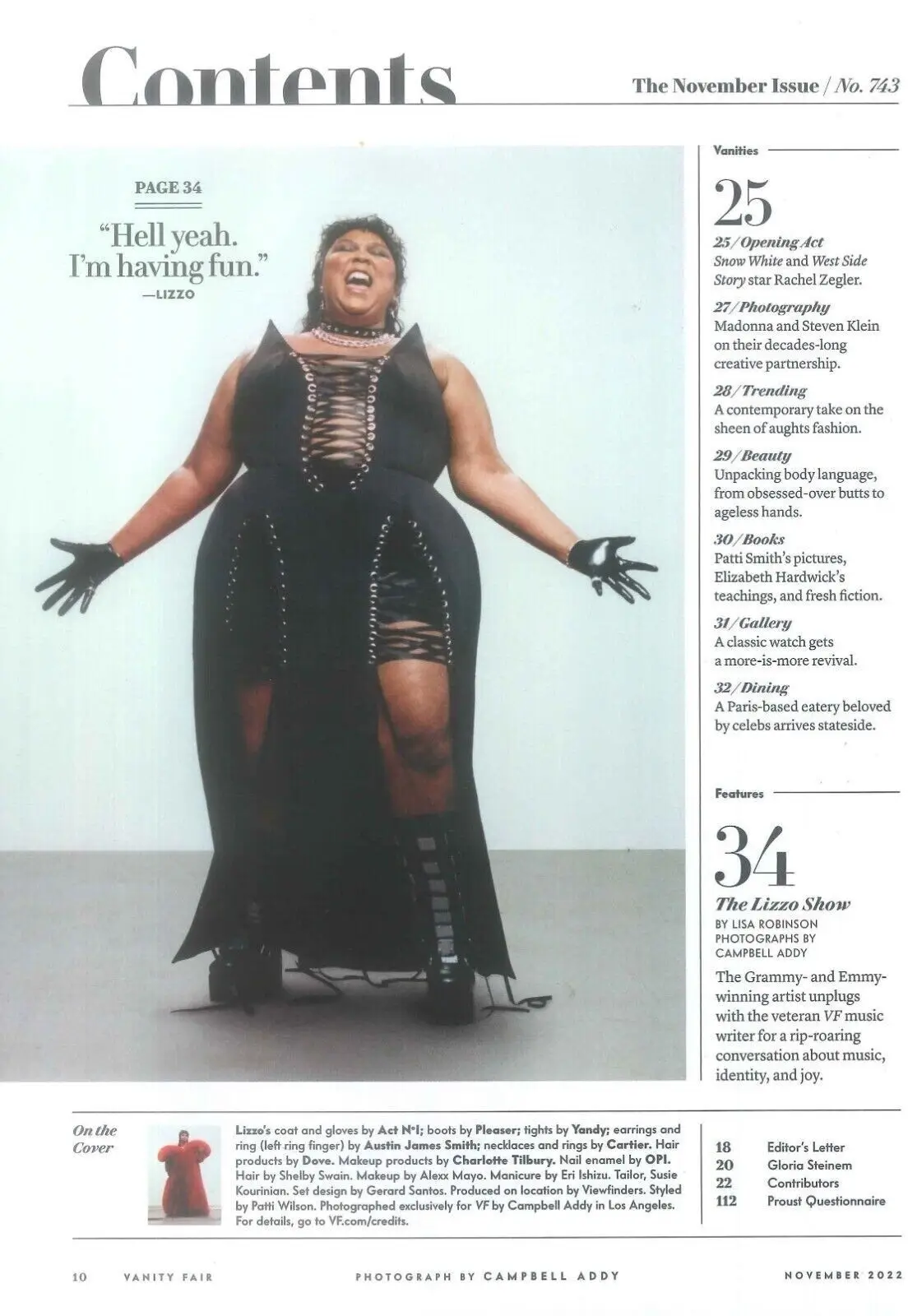 Vanity Fair Magazine, Lizzo, Ezra Miller, Gloria Steinem, Trump, November 2022 - image 2 | Free standard UK delivery included | Discount Quality Products