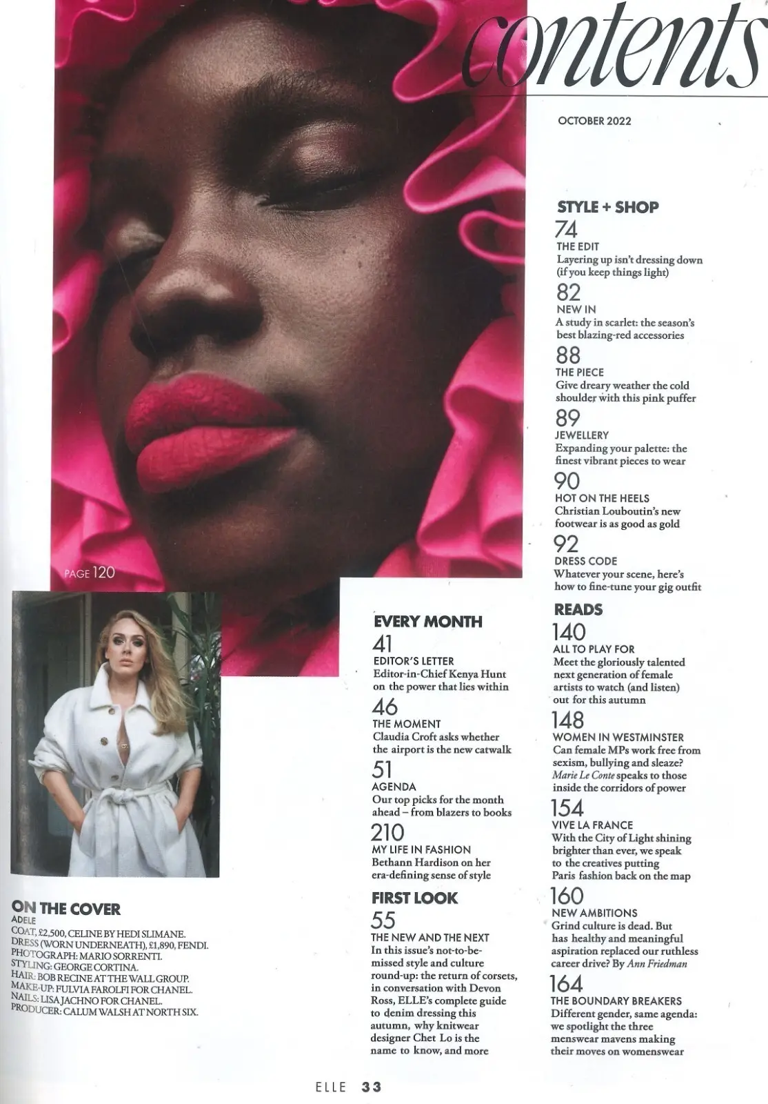 Elle Magazine, Adele, Bethann Hardison, Devon Ross, Autumn Fashion, October 2022 - image 2 | Free standard UK delivery included | Discount Quality Products