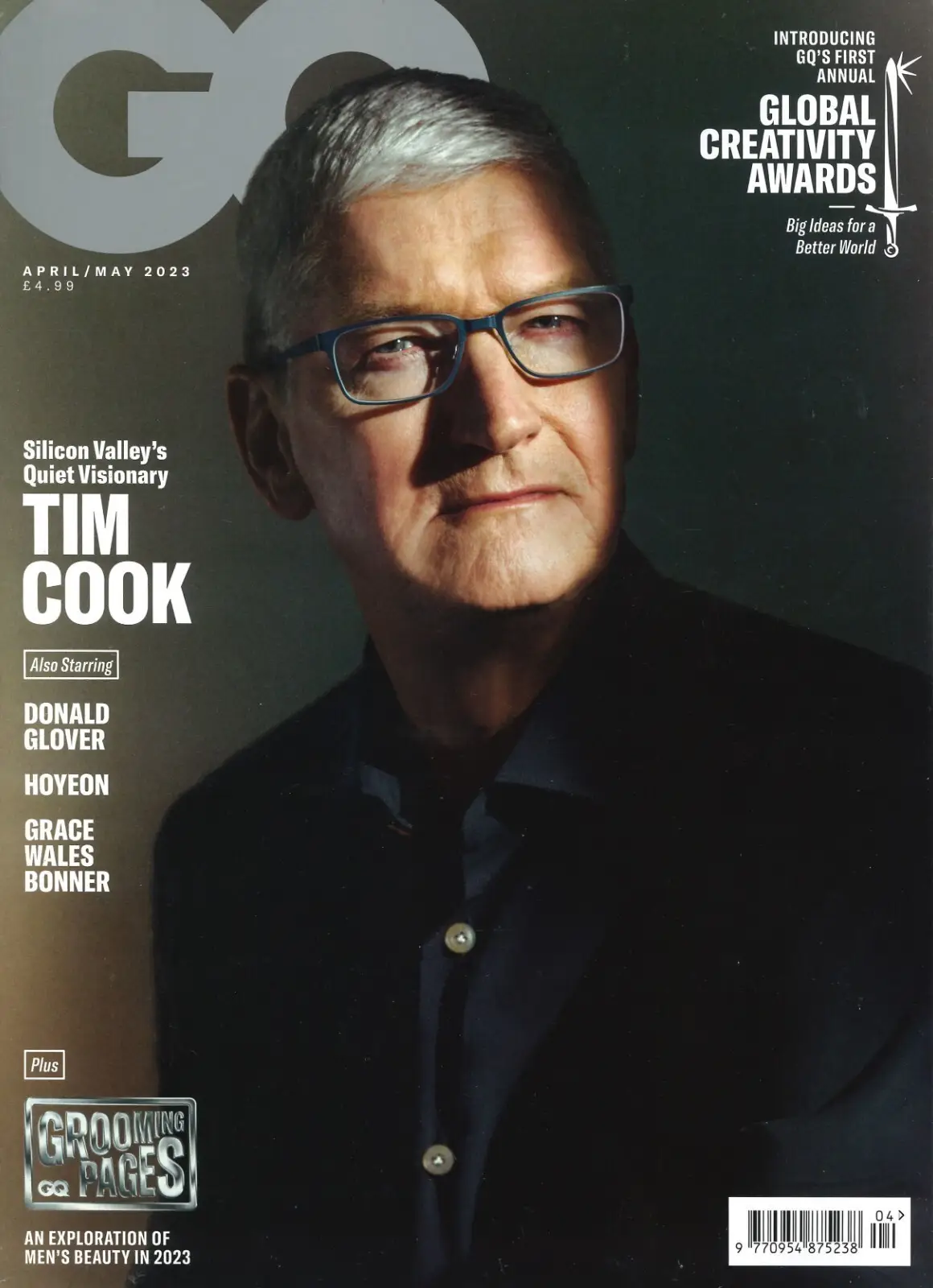 GQ Magazine, Tim Cook Cover, Donald Glover, Squid Game Hoyeon, April/May 2023