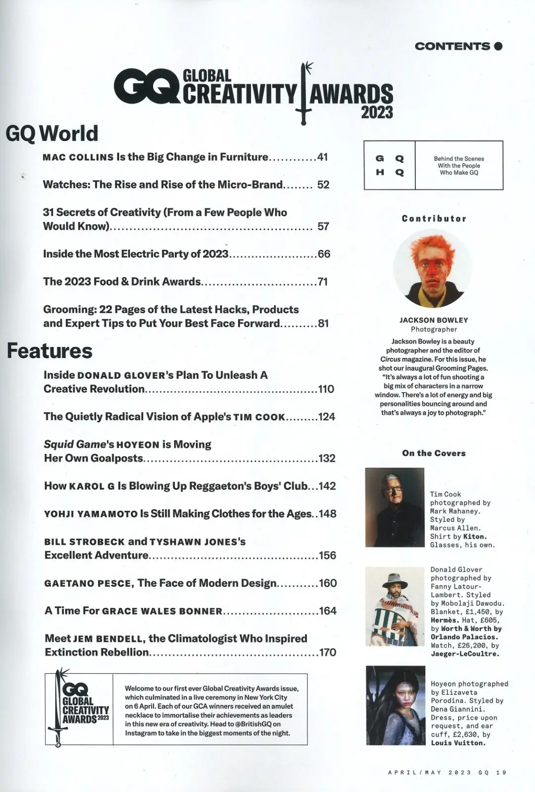 GQ Magazine, Squid Game Hoyeon Cover, Donald Glover, Tim Cook, April/May 2023 - image 2 | Free standard UK delivery included | Discount Quality Products