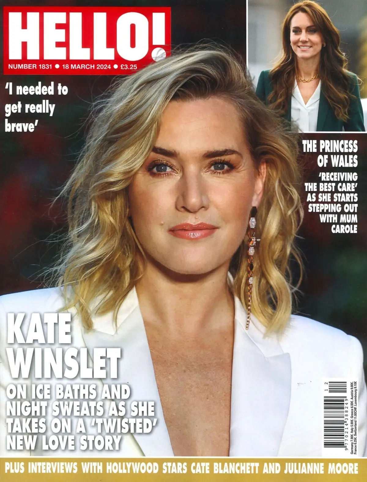 HELLO! Magazine: Kate Winslet, Princess Kate,  King Charles, Zendaya, 18.3.24