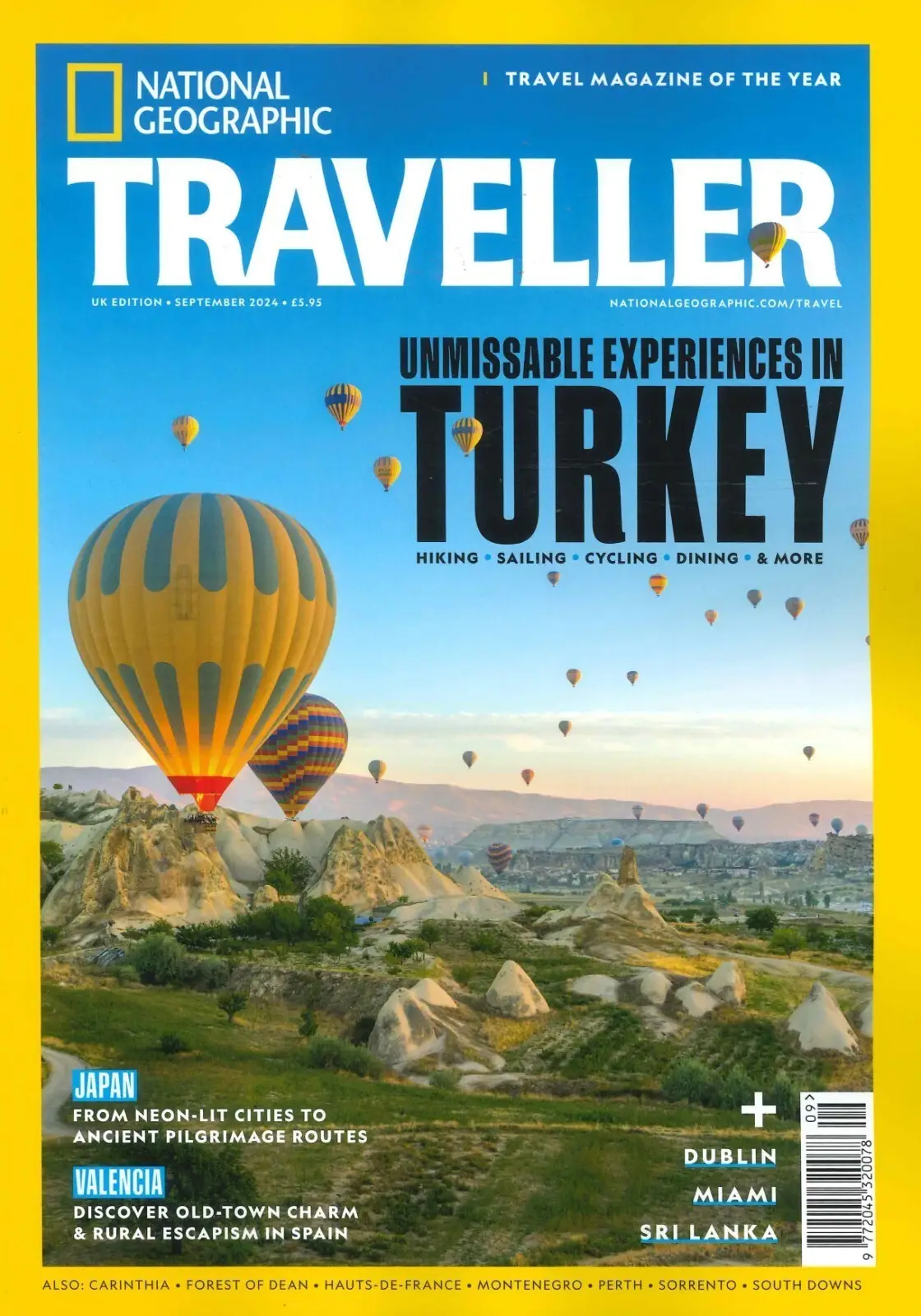 National Geographic Traveller Magazine Turkey, Japan, Valencia, Miami, Sept 2024
