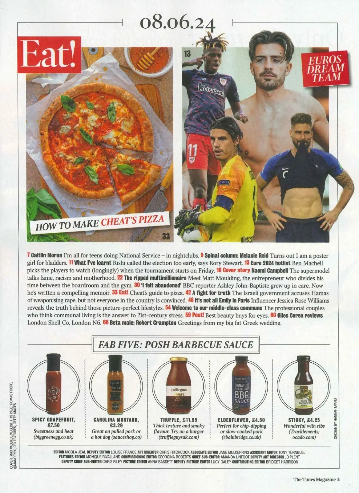 Times Magazine: Euro 2024 Hotlist, Naomi Campbell, Caitlin Moran, G.Coren 8.6.24 - image 2 | Free standard UK delivery included | Discount Quality Products