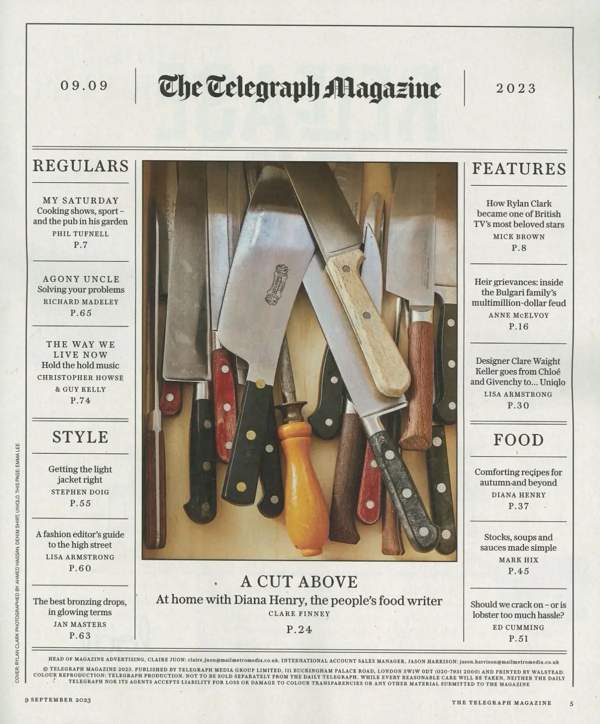 Telegraph Magazine, Rylan Clark, Phil Tufnell, Ilaria Bulgari, Fashion, 9.9.23 - image 2 | Free standard UK delivery included | Discount Quality Products