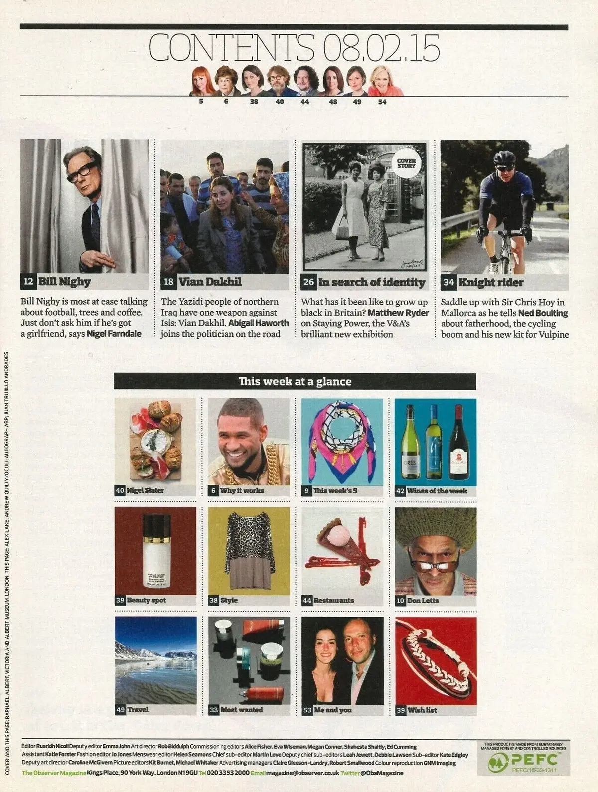 Observer Magazine, Black Britain, Don Letts, Bill Nighy, Chris Hoy, 8.2.15 - image 2 | Free standard UK delivery included | Discount Quality Products