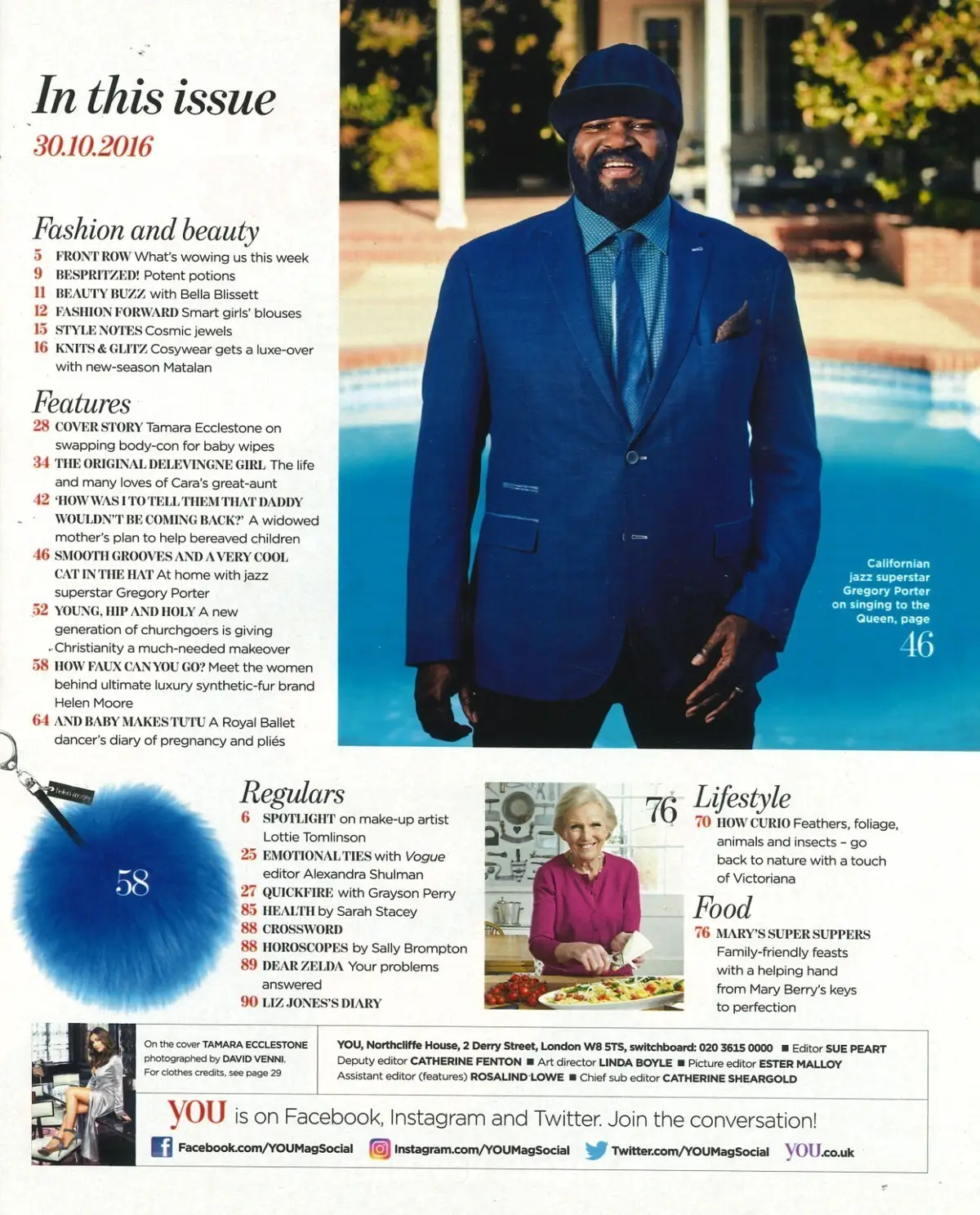 You Magazine, Tamara Ecclestone, Gregory Porter, Mary Berry, Fashion, 30.10.16 - image 2 | Free standard UK delivery included | Discount Quality Products
