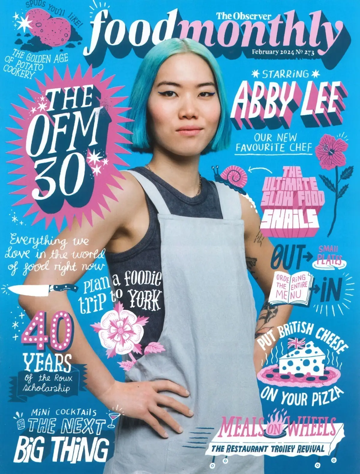 Observer Magazine Food Monthly: Abby Lee, James Blunt, Nigel Slater, Feb 2024