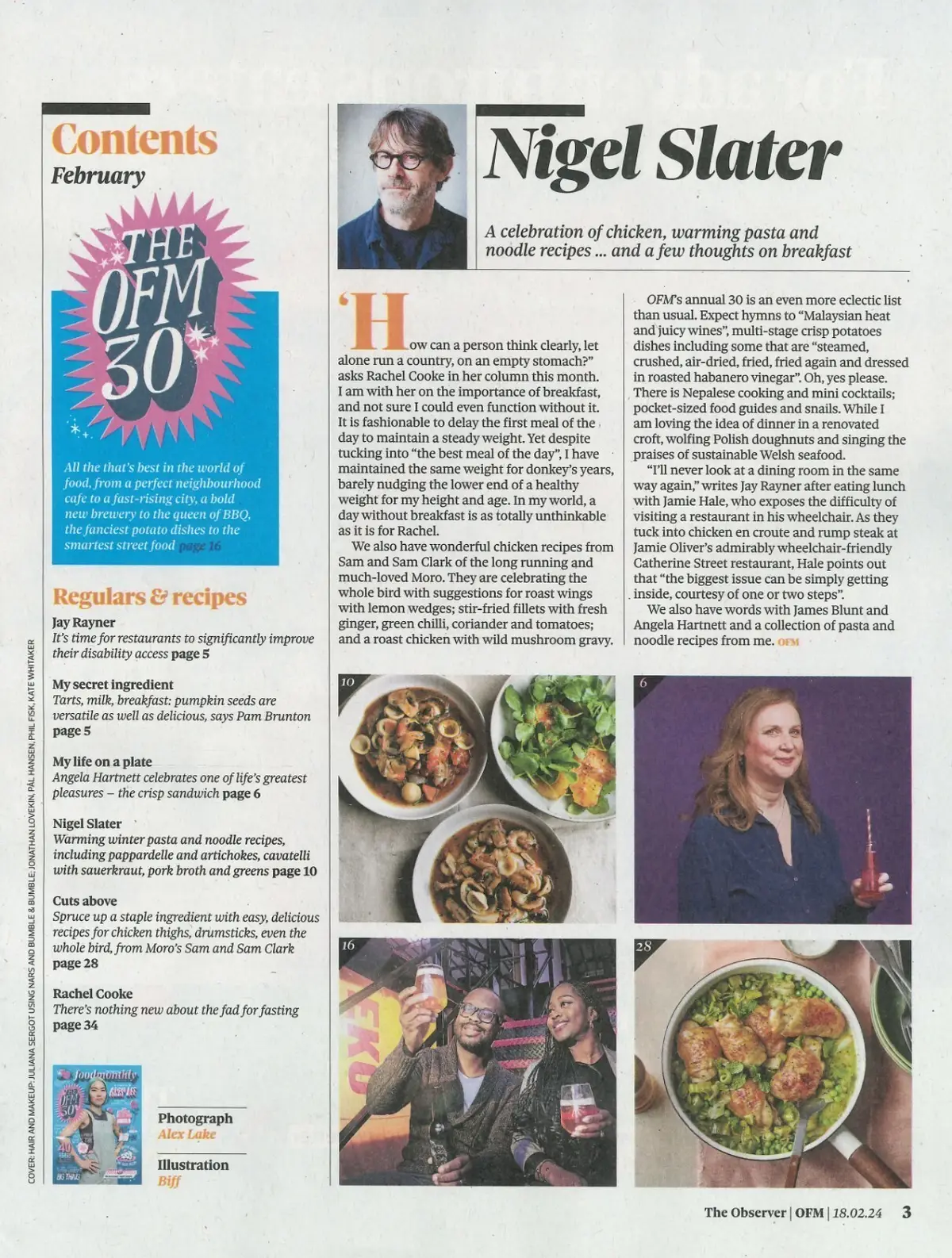 Observer Magazine Food Monthly: Abby Lee, James Blunt, Nigel Slater, Feb 2024 - image 2 | Free standard UK delivery included | Discount Quality Products