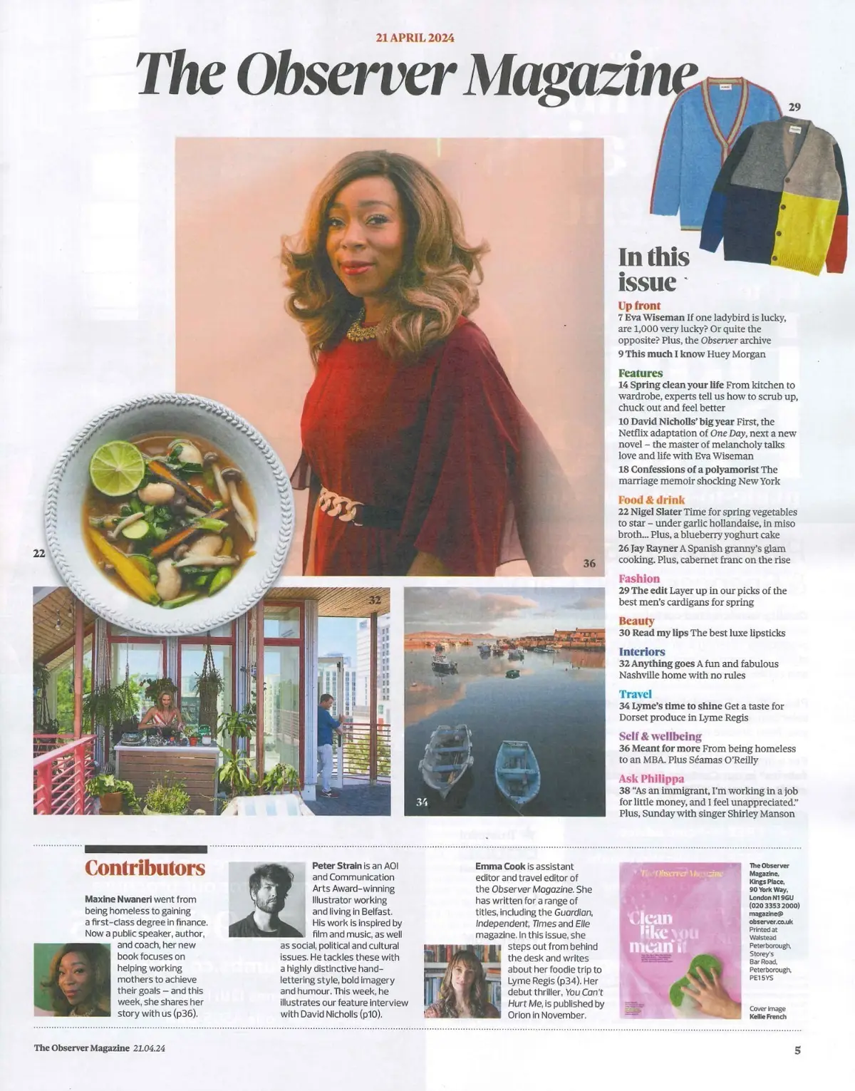 Observer Magazine: Shirley Manson, Huey Morgan, Nigel Slater, Fashion 21.4.24 - image 2 | Free standard UK delivery included | Discount Quality Products