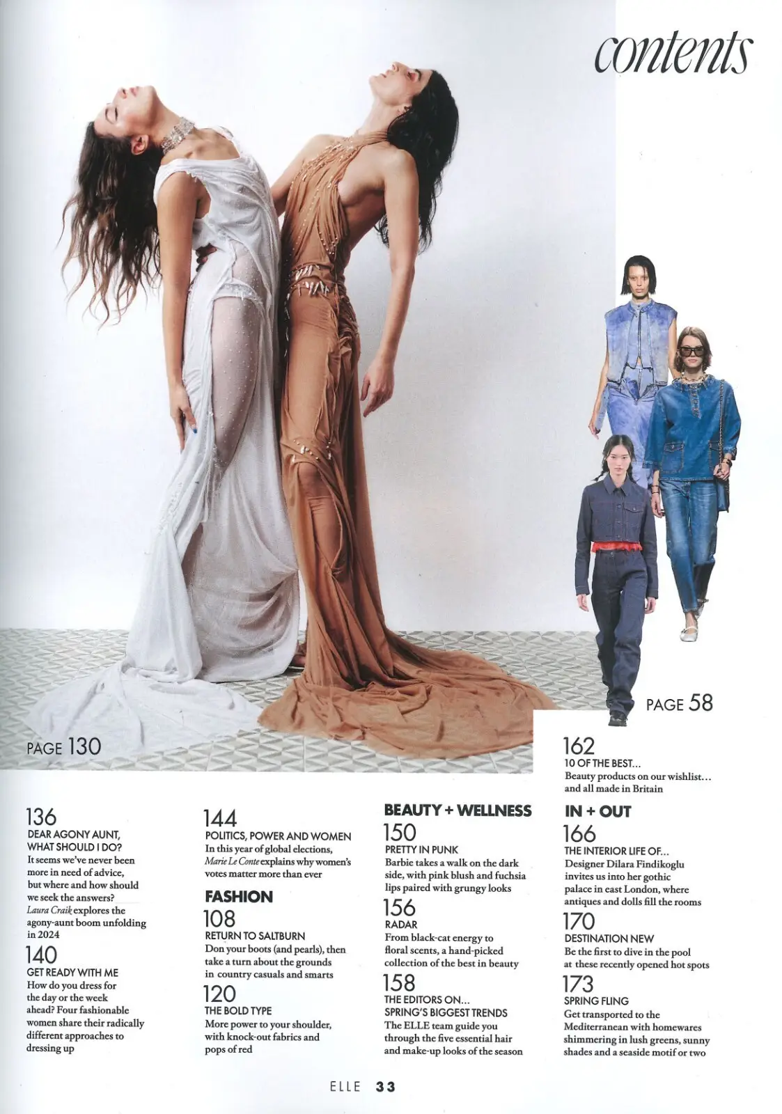 Elle Magazine: Naomi Campbell, Ambika Mod, Kenya Hunt, Fashion, March 2024 - image 3 | Free standard UK delivery included | Discount Quality Products