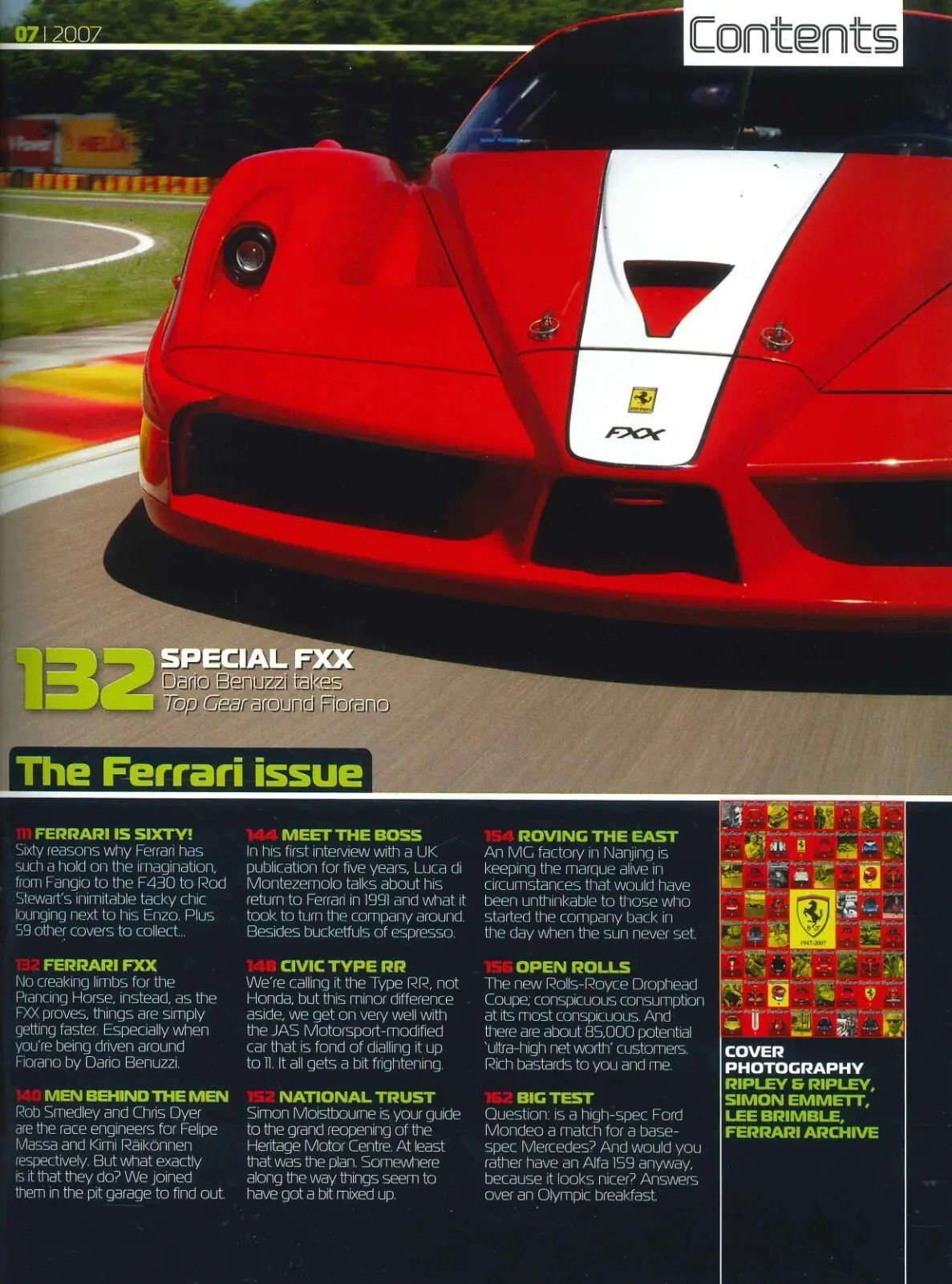 BBC Top Gear Magazine: Issue #167, Ferrari 60 Years, Civic Type RR, July 2007 - image 3 | Free standard UK delivery included | Discount Quality Products