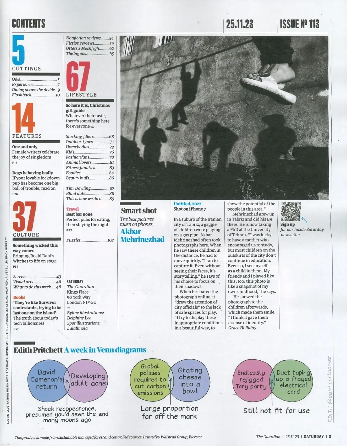 Guardian Saturday Magazine: Tom Allen, Billy Bragg, Nathan Stewart, 25.11.23 - image 2 | Free standard UK delivery included | Discount Quality Products
