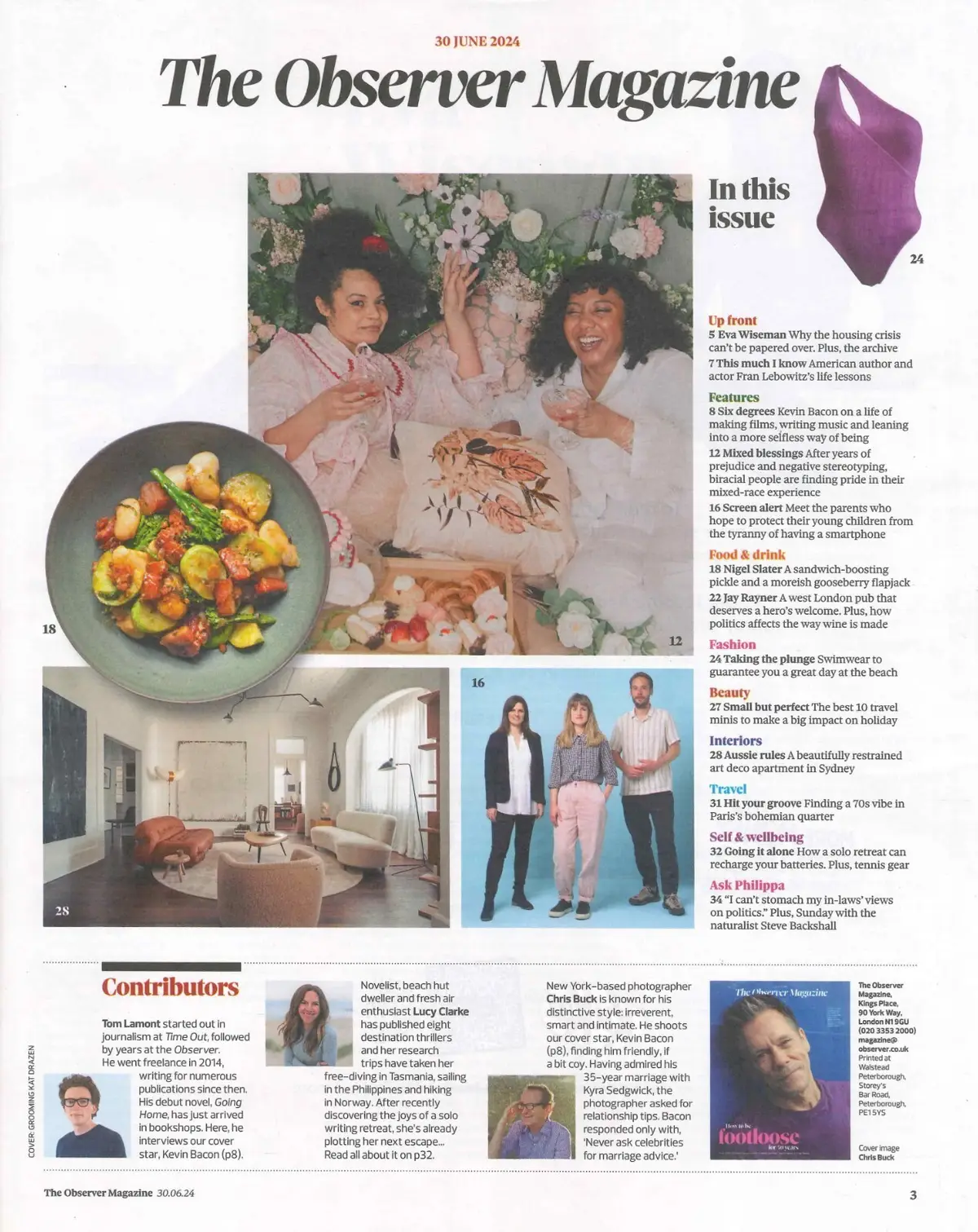 Observer Magazine: Kevin Bacon, Steve Backshall, Fran Lebowitz, Fashion, 30.6.24 - image 2 | Free standard UK delivery included | Discount Quality Products