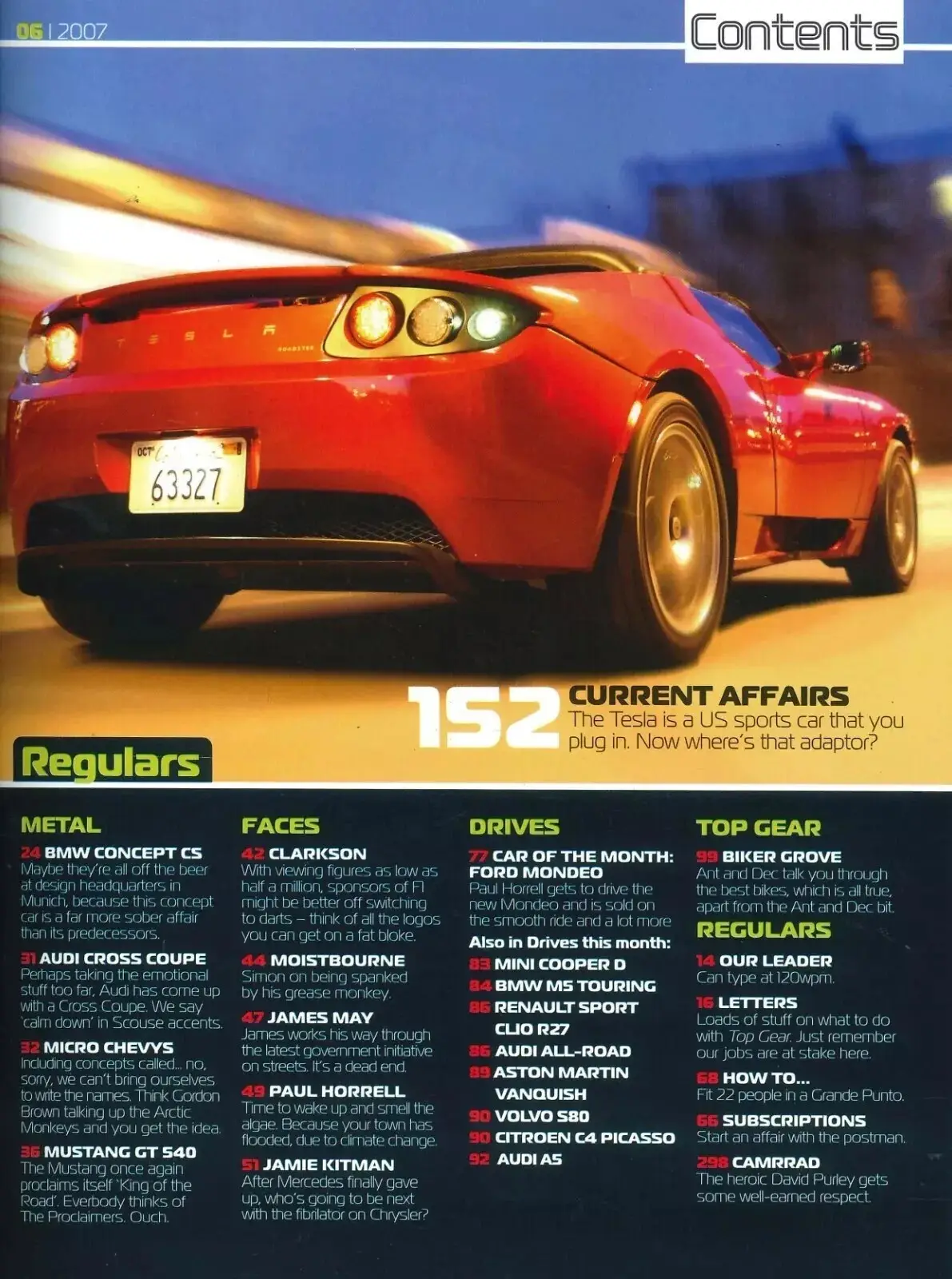 BBC Top Gear Magazine: Issue #166, Koenigsegg CCXR, Tesla Roadster, June 2007 - image 3 | Free standard UK delivery included | Discount Quality Products