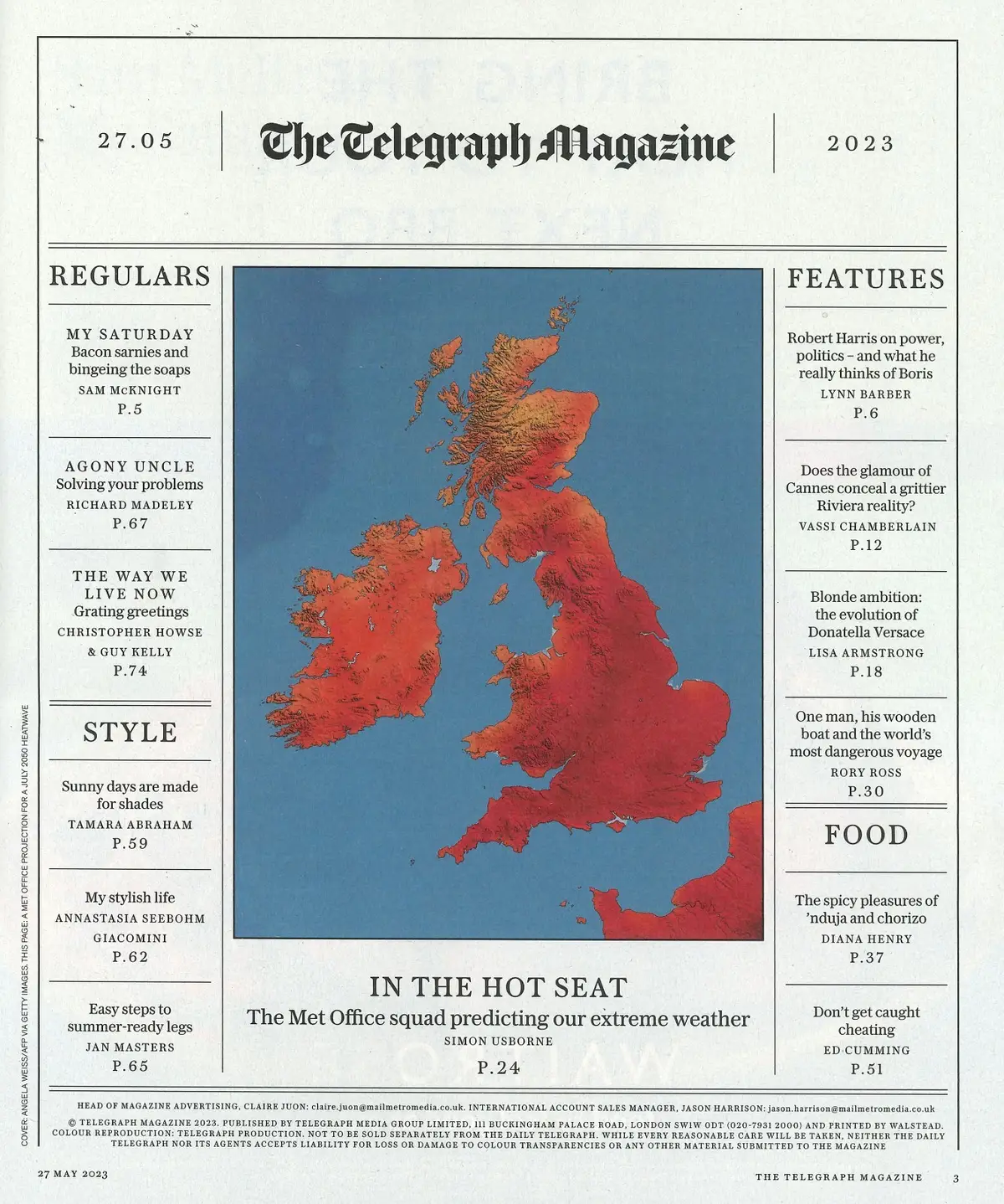 Telegraph Magazine, Donatella Versace, Sam McKnight, Robert Harris, 27.5.23 - image 2 | Free standard UK delivery included | Discount Quality Products
