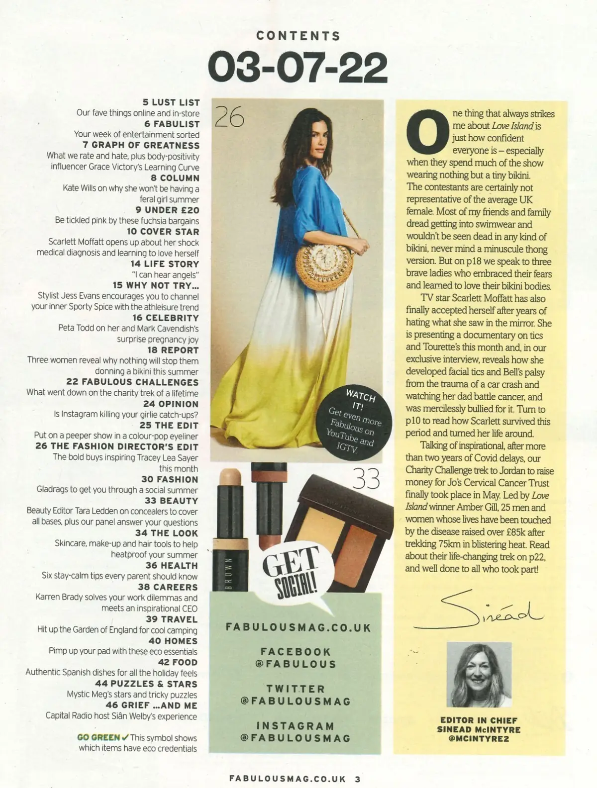 Fabulous Magazine: Scarlett Moffatt, Grace Victory, Sian Welby, Fashion, 3.7.22 - image 2 | Free standard UK delivery included | Discount Quality Products