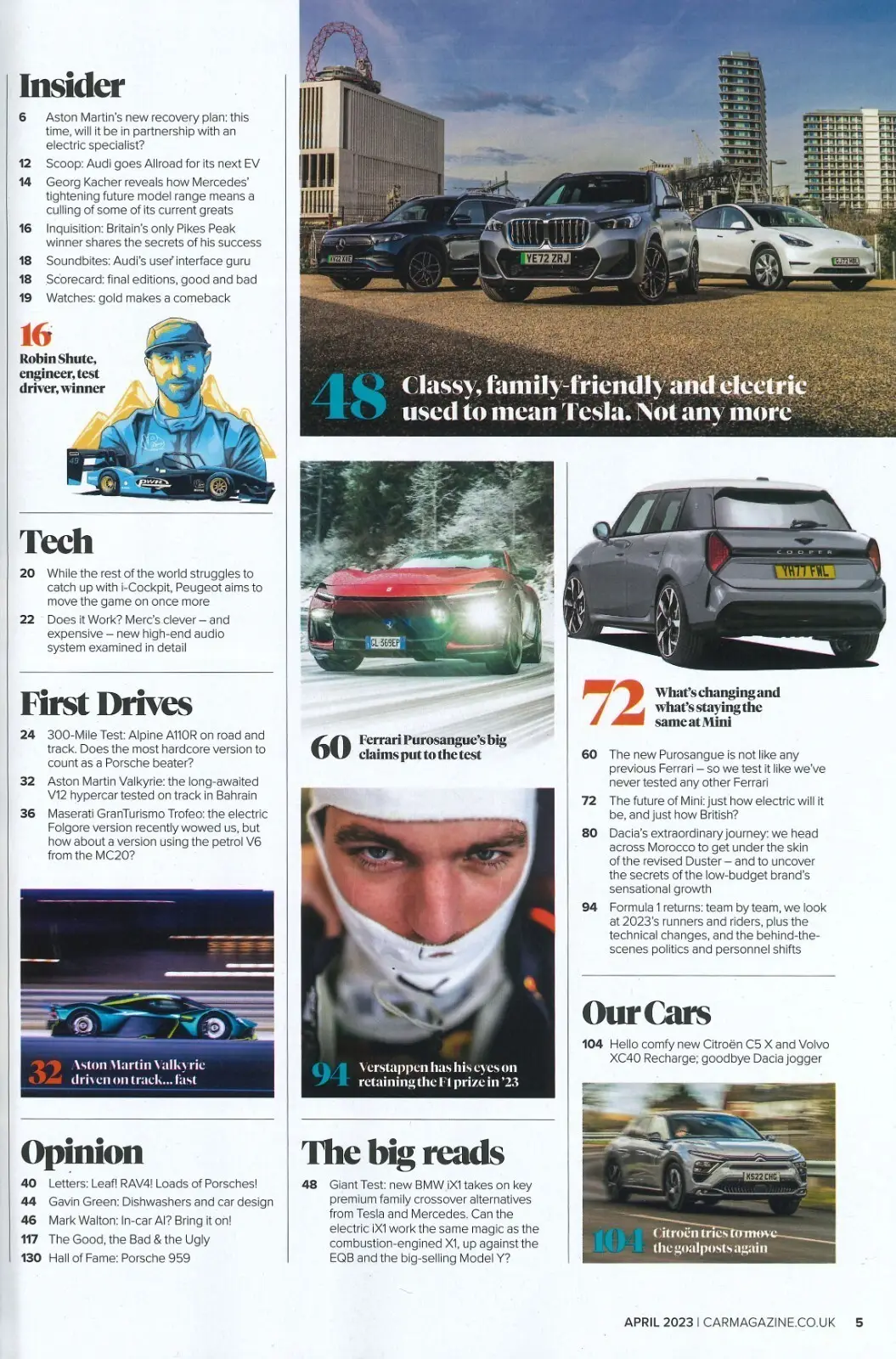 Car Magazine, Ferrari, BMW iX1, Tesla Model Y, Mercedes EQB, Audi, April 2023 - image 2 | Free standard UK delivery included | Discount Quality Products