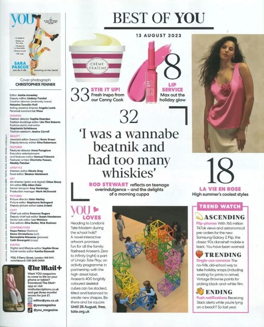You Magazine, Sara Pascoe, Shris Van, Rod Stewart, Nicole Gray, 13.8.23 - image 2 | Free standard UK delivery included | Discount Quality Products