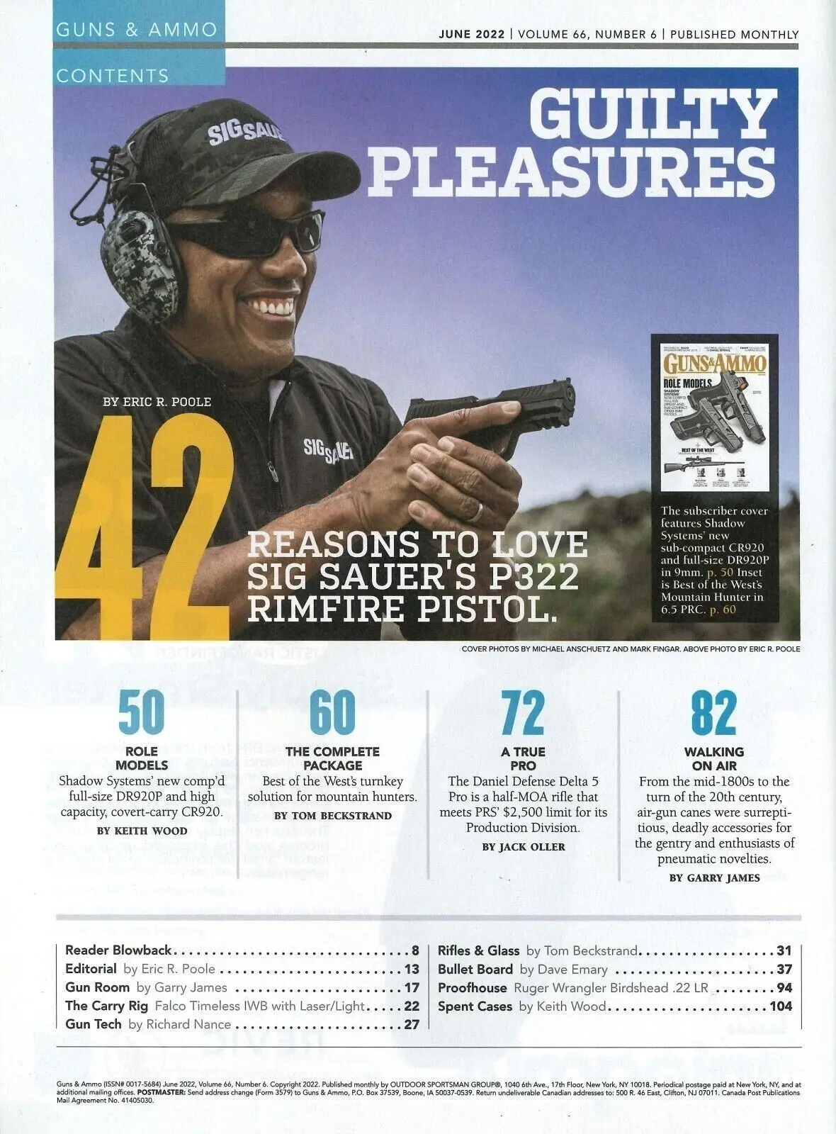 Guns & Ammo Magazine Sig Sauer P322 Pistol, Delta 5 Pro Rifle, Air-Gun June 2022 - image 2 | Free standard UK delivery included | Discount Quality Products