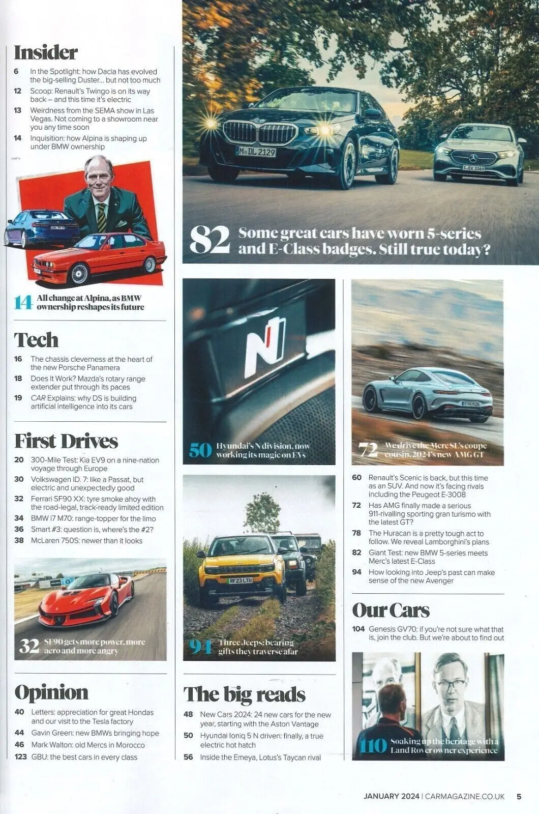 Car Magazine: Lambo Hybrid V8, BMW 5-Series, Merc E-Class, Peugeot, Jan 2024 - image 2 | Free standard UK delivery included | Discount Quality Products