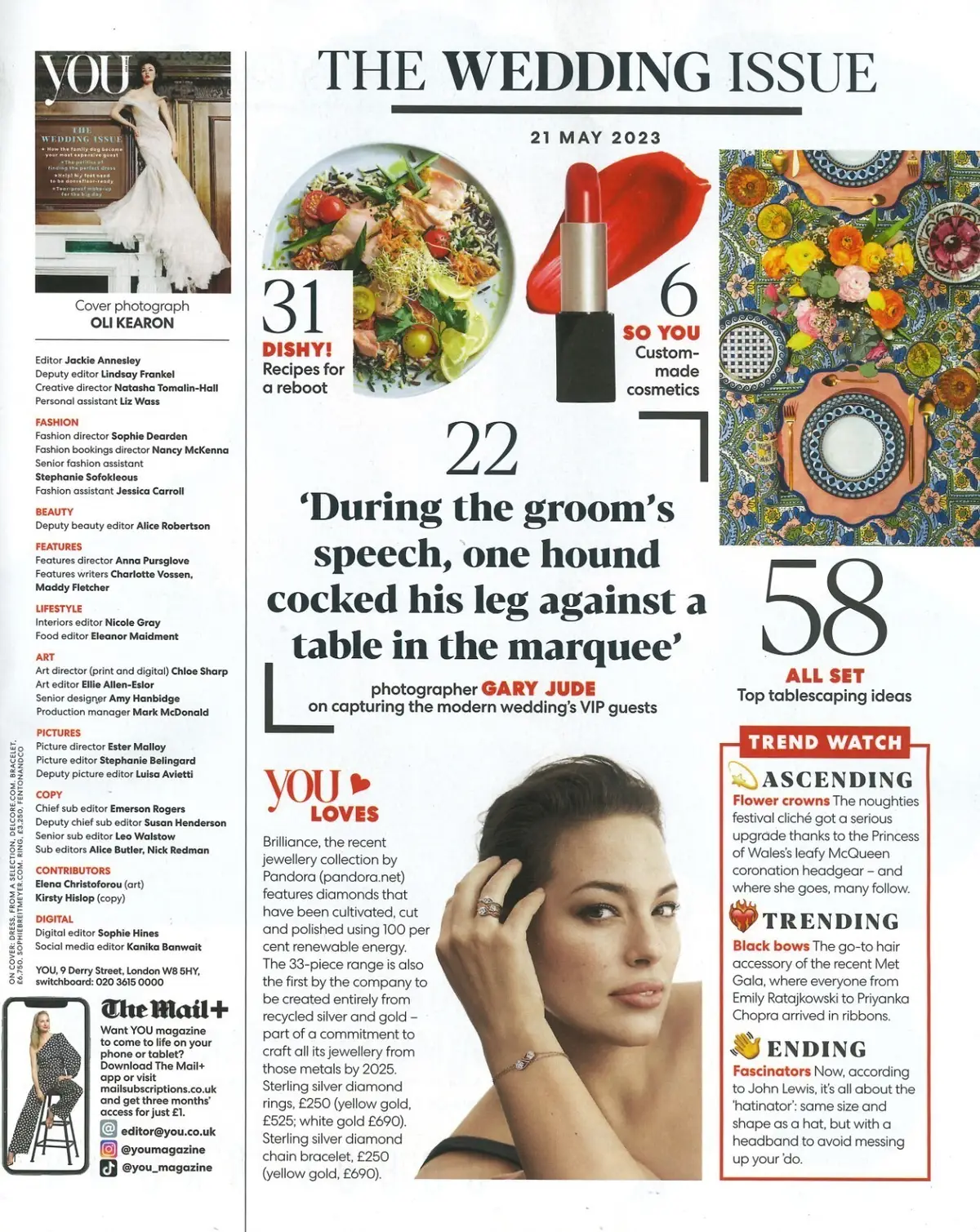 You Magazine, Wedding Issue Special, Gabriela Peacock, Joanne Harris, 21.5.23 - image 2 | Free standard UK delivery included | Discount Quality Products