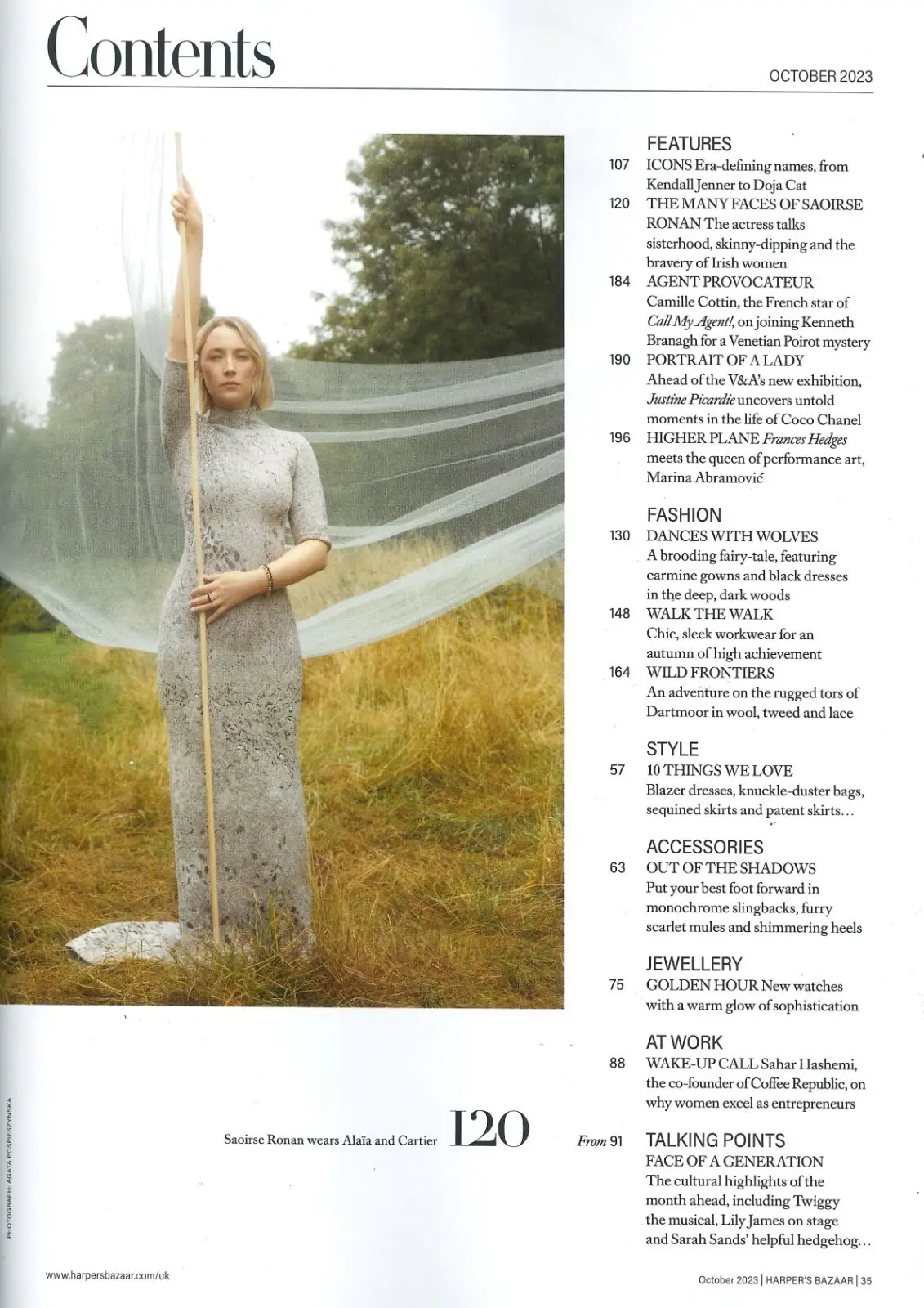 Harper's Bazaar Magazine: Saoirse Ronan, Camille Cottin, Doja Cat, Oct 2023 - image 2 | Free standard UK delivery included | Discount Quality Products