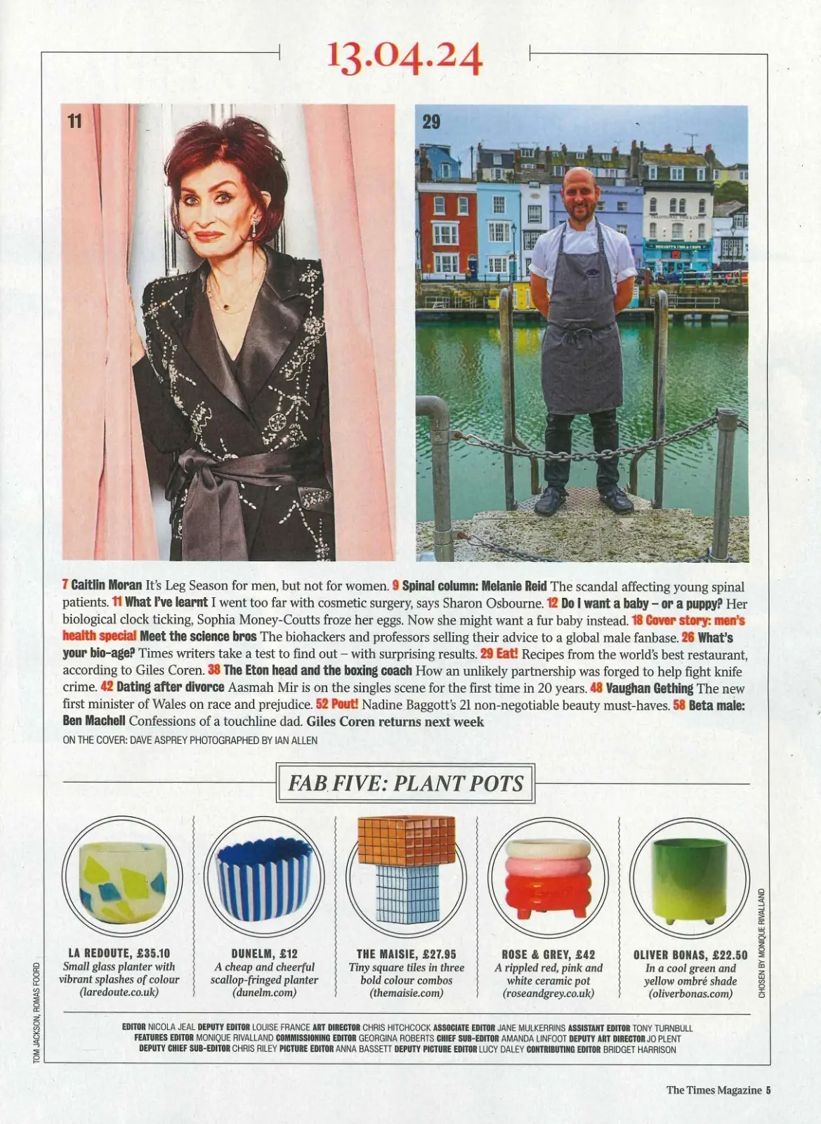 Times Magazine: Sharon Osbourne, Vaughan Gething, Caitlin Moran, G.Coren 13.4.24 - image 2 | Free standard UK delivery included | Discount Quality Products