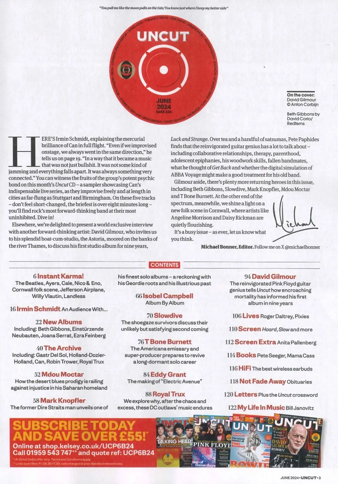 Uncut Magazine: Free Can CD, David Gilmour, Jefferson Airplane, Music, June 2024 - image 2 | Free standard UK delivery included | Discount Quality Products