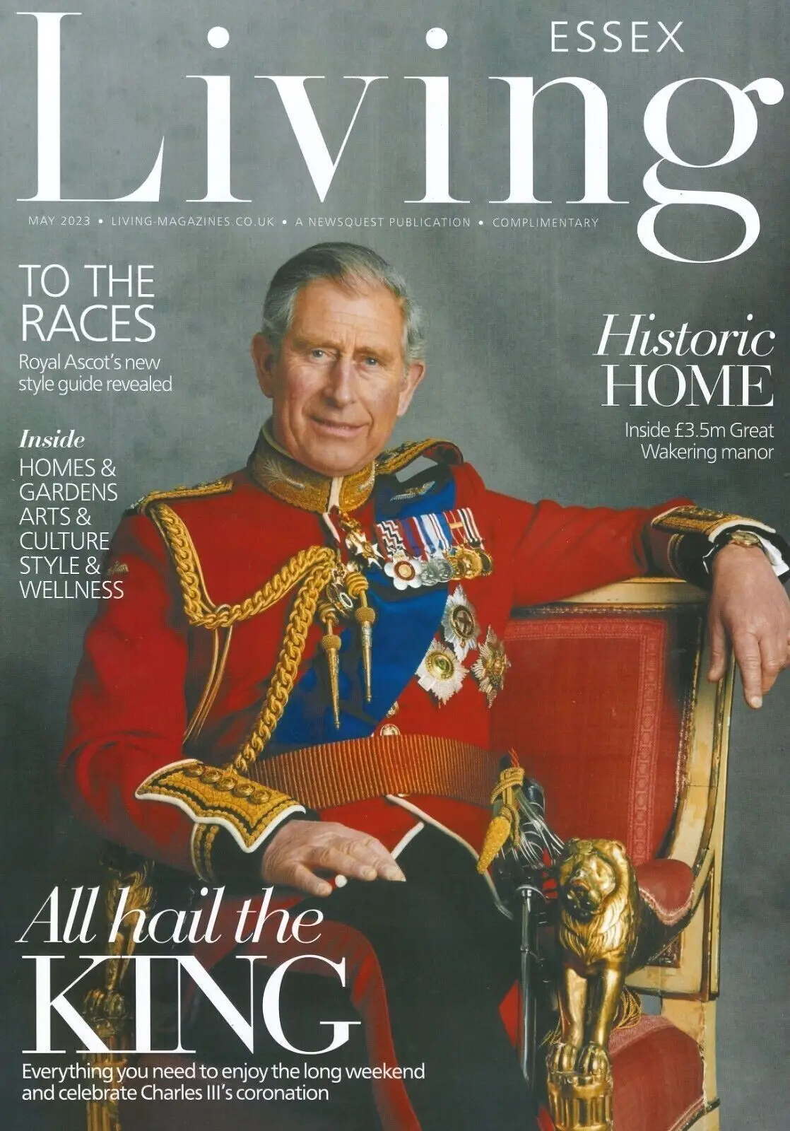 Essex Living Magazine, King Charles Royal Coronation, Home, Garden, May 2023