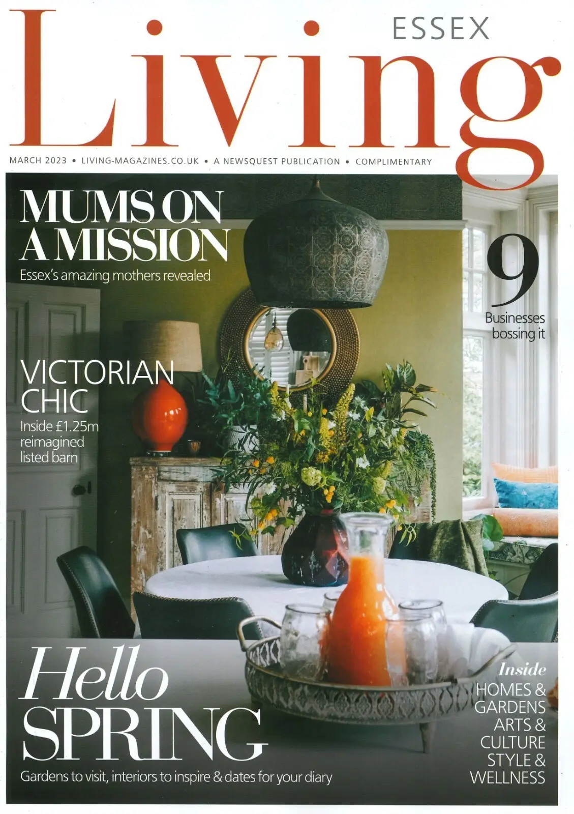 Essex Living Magazine Home, Garden, Arts, Nisha Katona, Mother's Day, March 2023