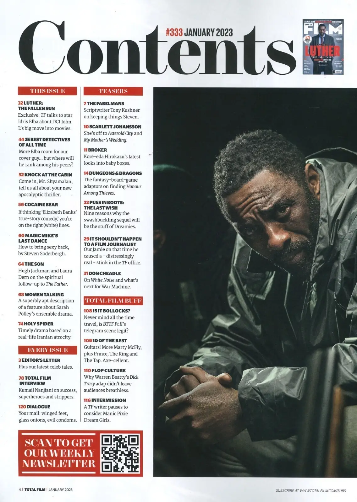 Total Film Magazine, Idris Elba, Luther, Scarlett Johansson, H.Jackman, Jan 2023 - image 2 | Free standard UK delivery included | Discount Quality Products