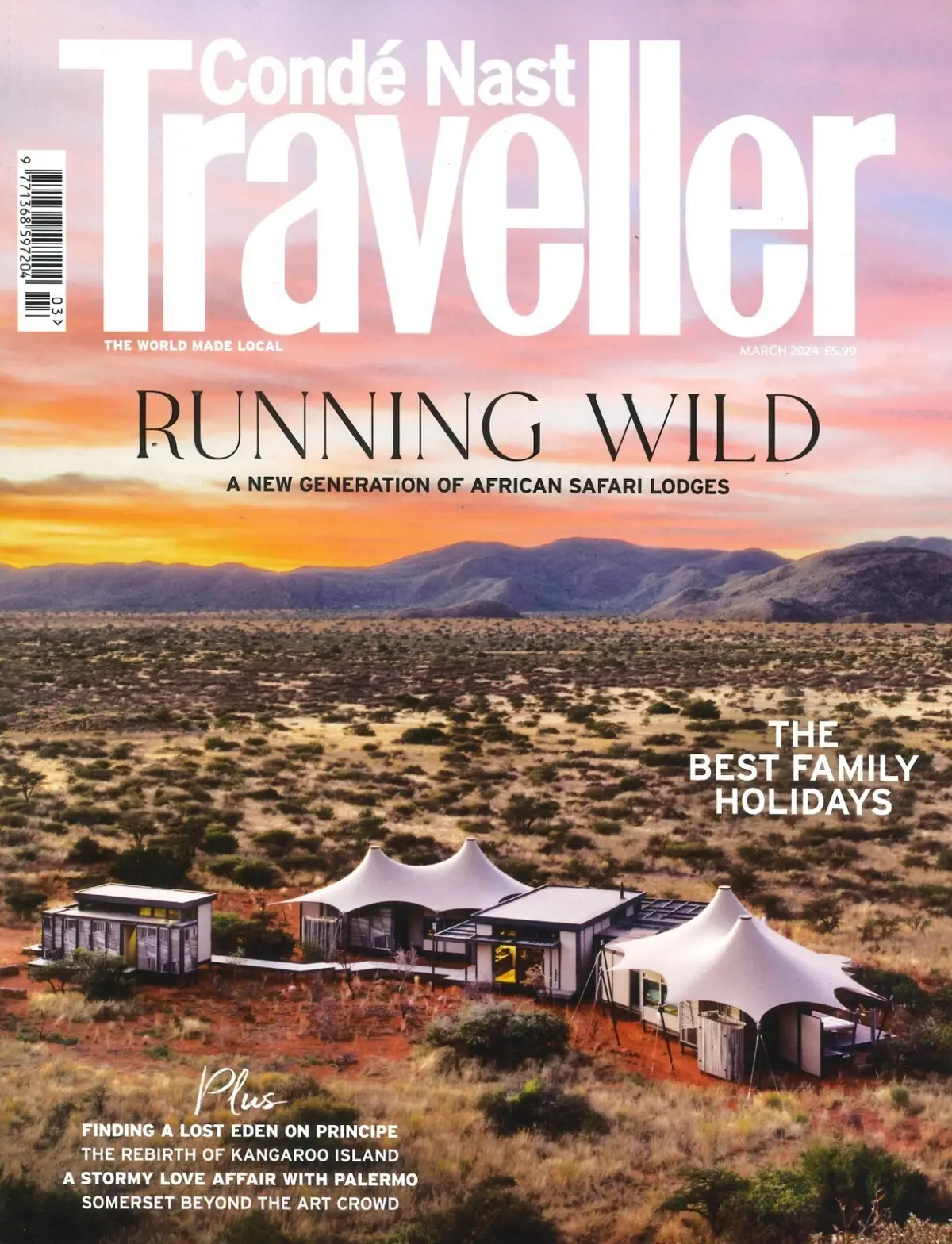 Conde Nast Traveller Magazine: African Safari, Palermo, Australia, March 2024