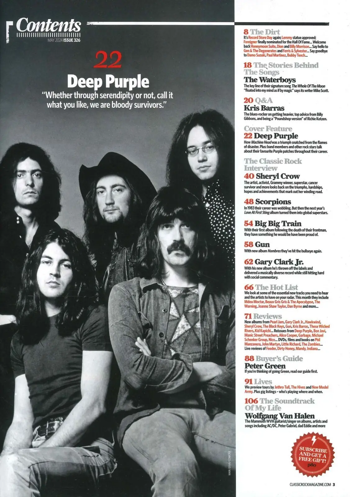 Classic Rock Magazine: Deep Purple, Sheryl Crow, Gary Clark Jr. Music, May 2024 - image 2 | Free standard UK delivery included | Discount Quality Products