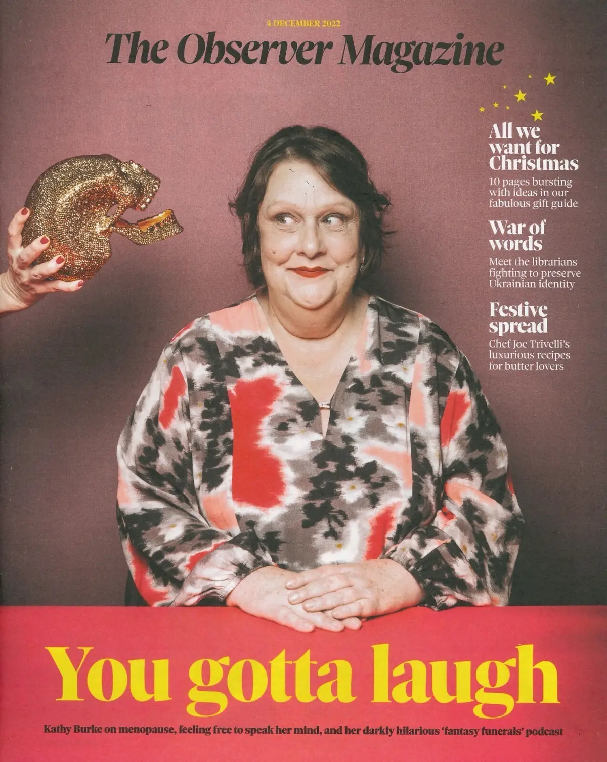 Observer Magazine: Kathy Burke, Graham Coxon, Charlene White, Fashion, 4.12.22