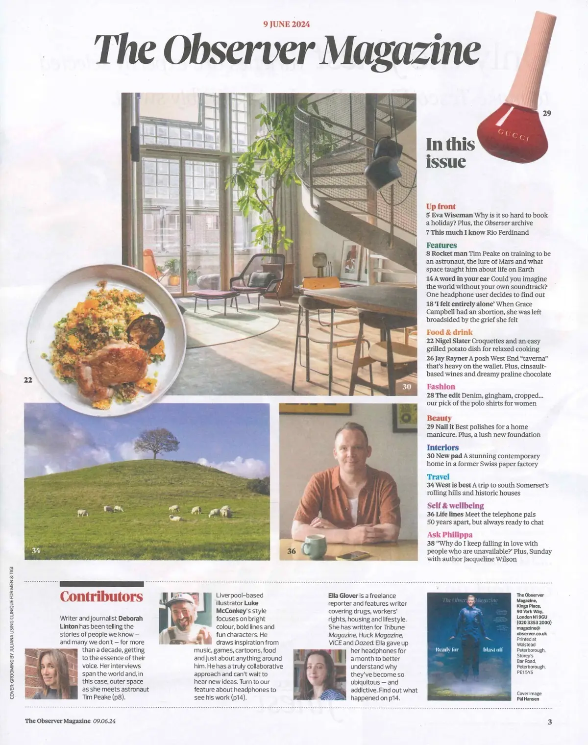 Observer Magazine: Tim Peake, Rio Ferdinand, Jacqueline Wilson, Fashion, 9.6.24 - image 2 | Free standard UK delivery included | Discount Quality Products