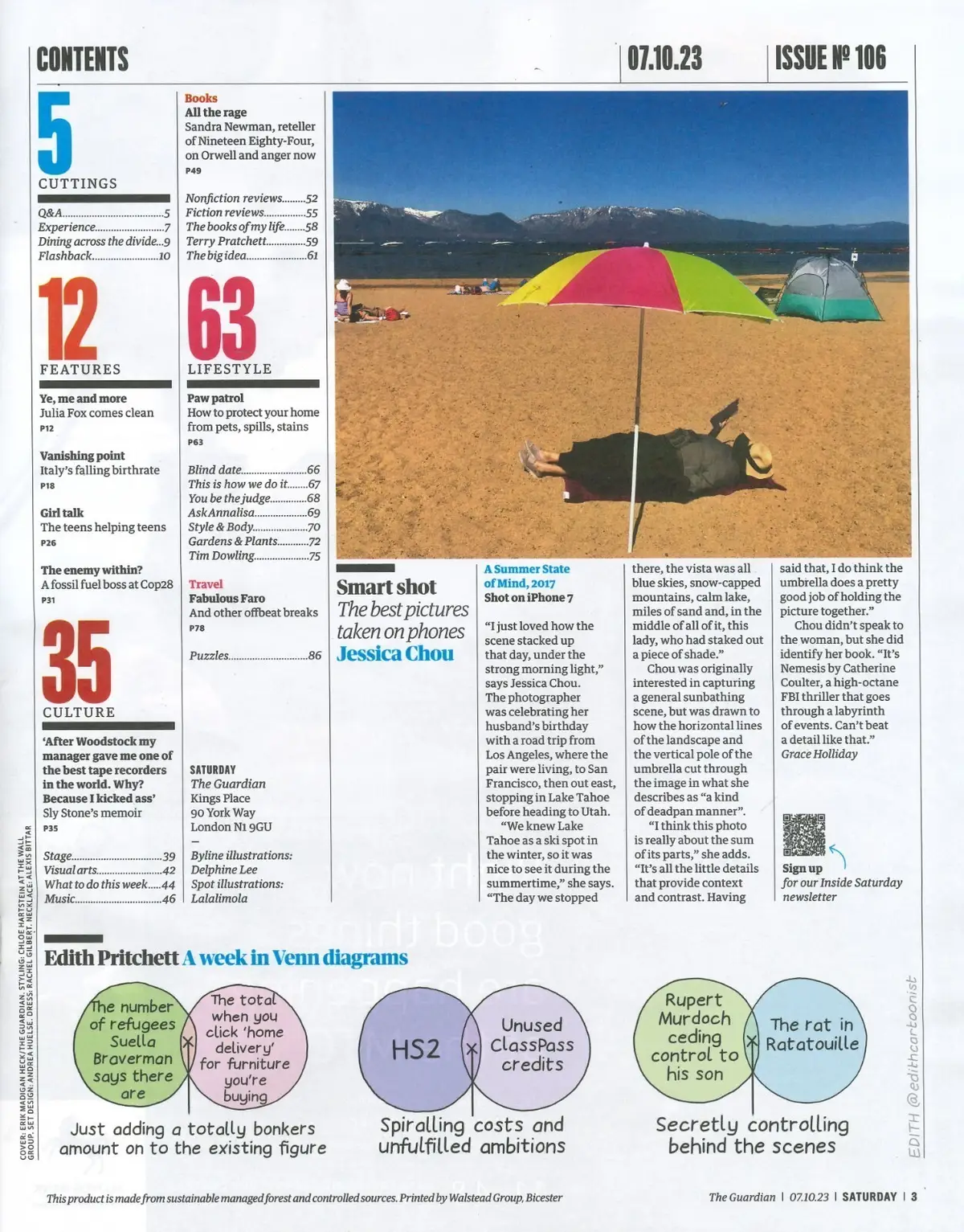 Guardian Saturday Magazine: Julia Fox, Why Italy's Population Shrinking, 7.10.23 - image 2 | Free standard UK delivery included | Discount Quality Products