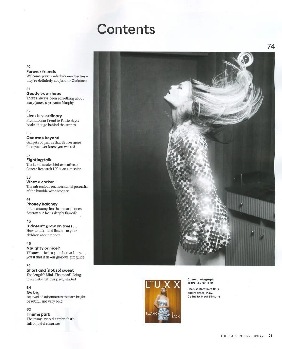 Times LUXX Magazine: Michelle Mitchell, Lucian Freud, Pattie Boyd, 3.12.22 - image 2 | Free standard UK delivery included | Discount Quality Products