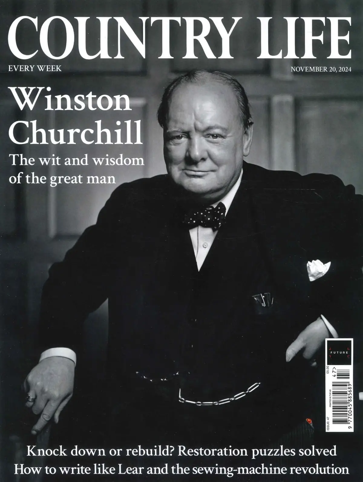 Country Life Magazine: Winston Churchill 150th Anniversary, Ed Lear, 20.11.24